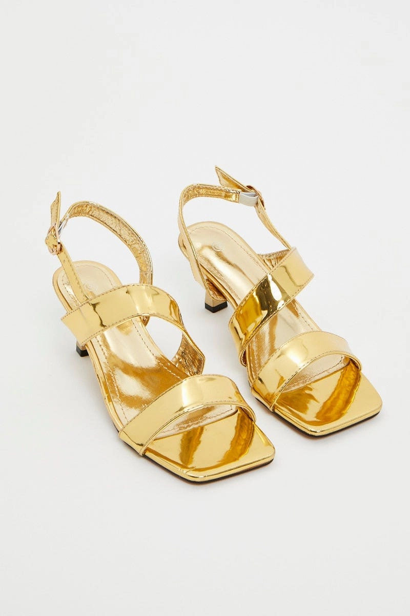 Gold Strappy Heels