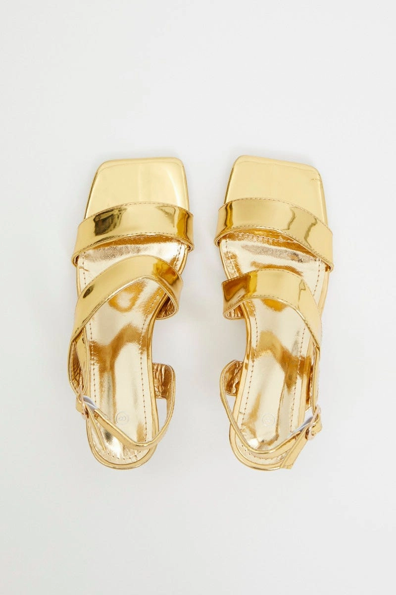 Gold Strappy Heels