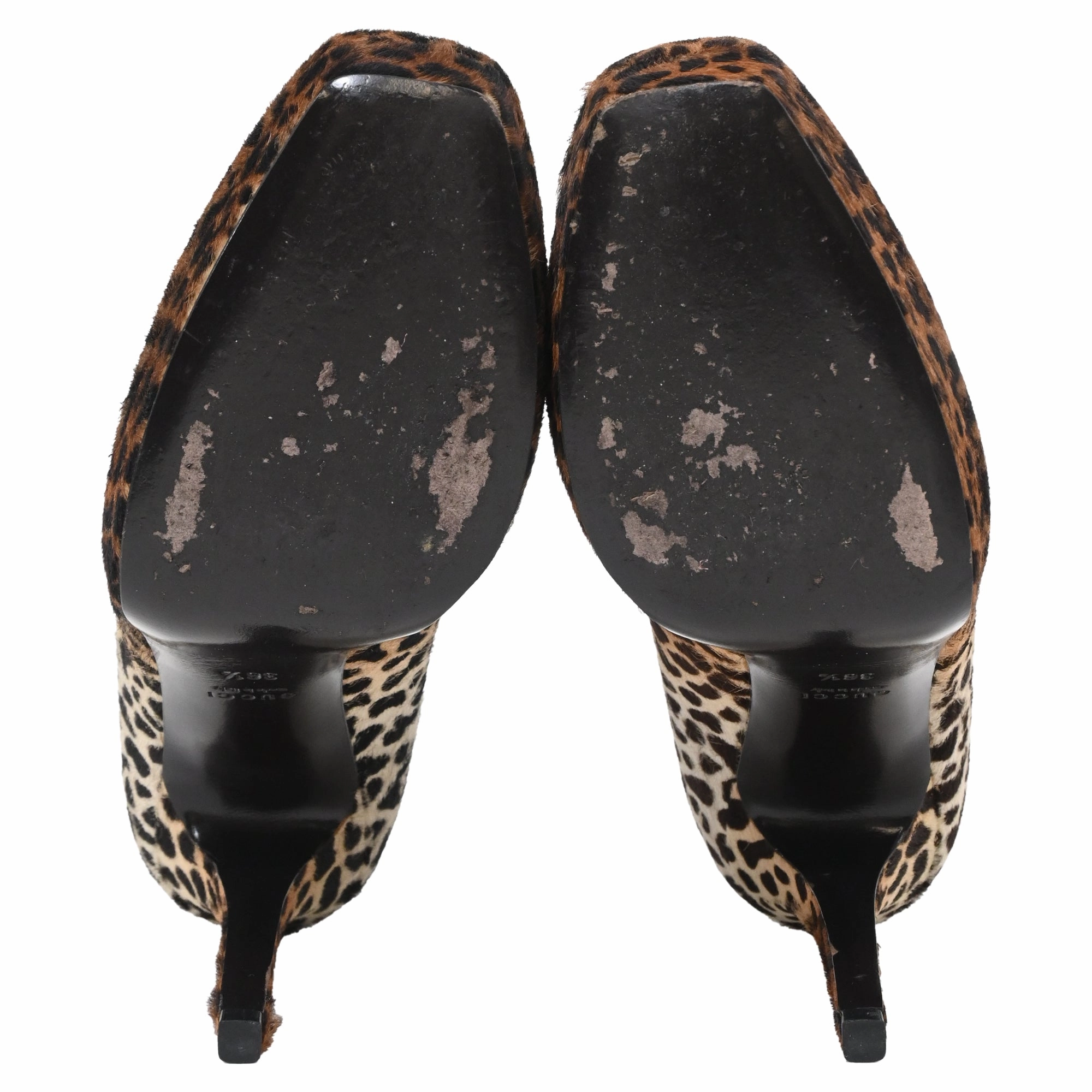 Gucci Square Toe Pumps in Animal Print Ponyhair
