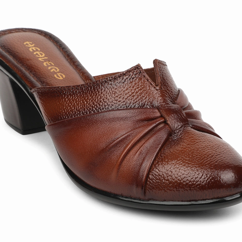 Healers Tan Casual Block Heel Sandal For Women TLO-103 By Liberty