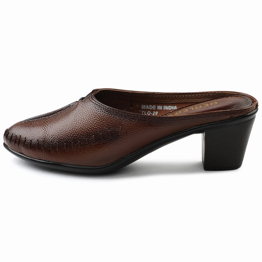 Healers Tan Casual Block Heels For Women TLO-29 By Liberty