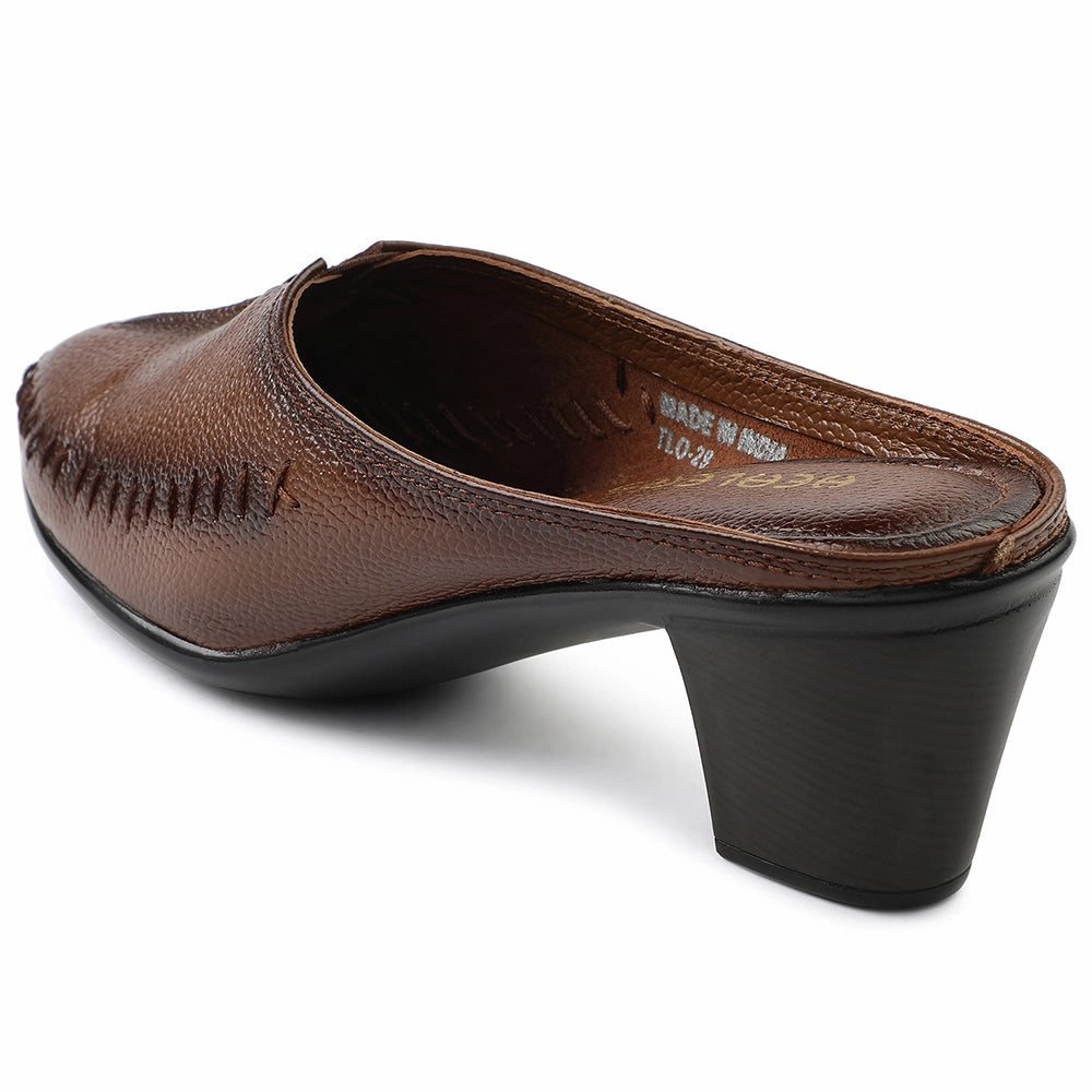 Healers Tan Casual Block Heels For Women TLO-29 By Liberty
