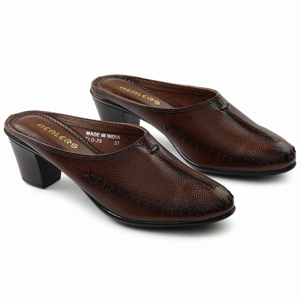 Healers Tan Casual Block Heels For Women TLO-29 By Liberty
