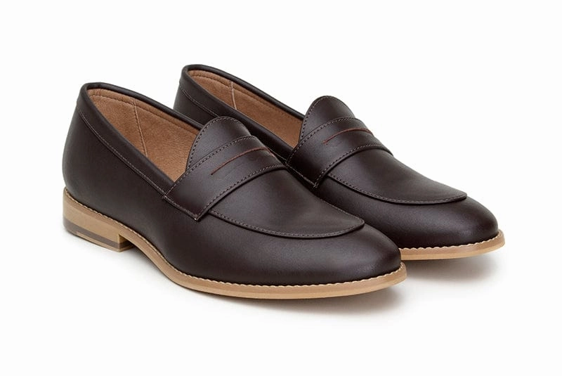 Irene Women's Vegan Leather Loafers | Coffee