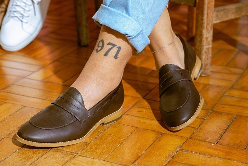 Irene Women's Vegan Leather Loafers | Coffee