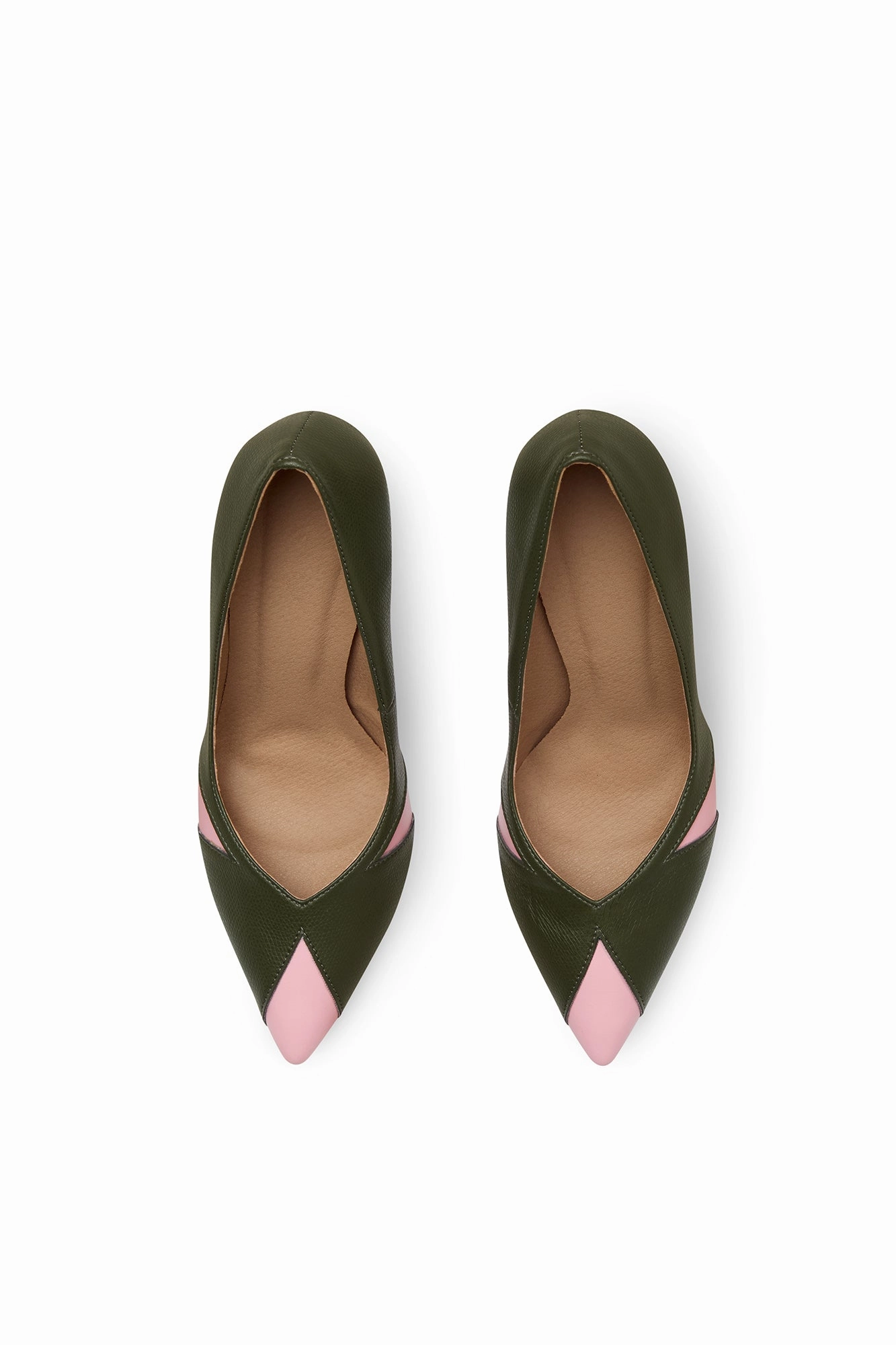 Ivo Vegan Apple & Corn Leather Heels | Green & Pink
