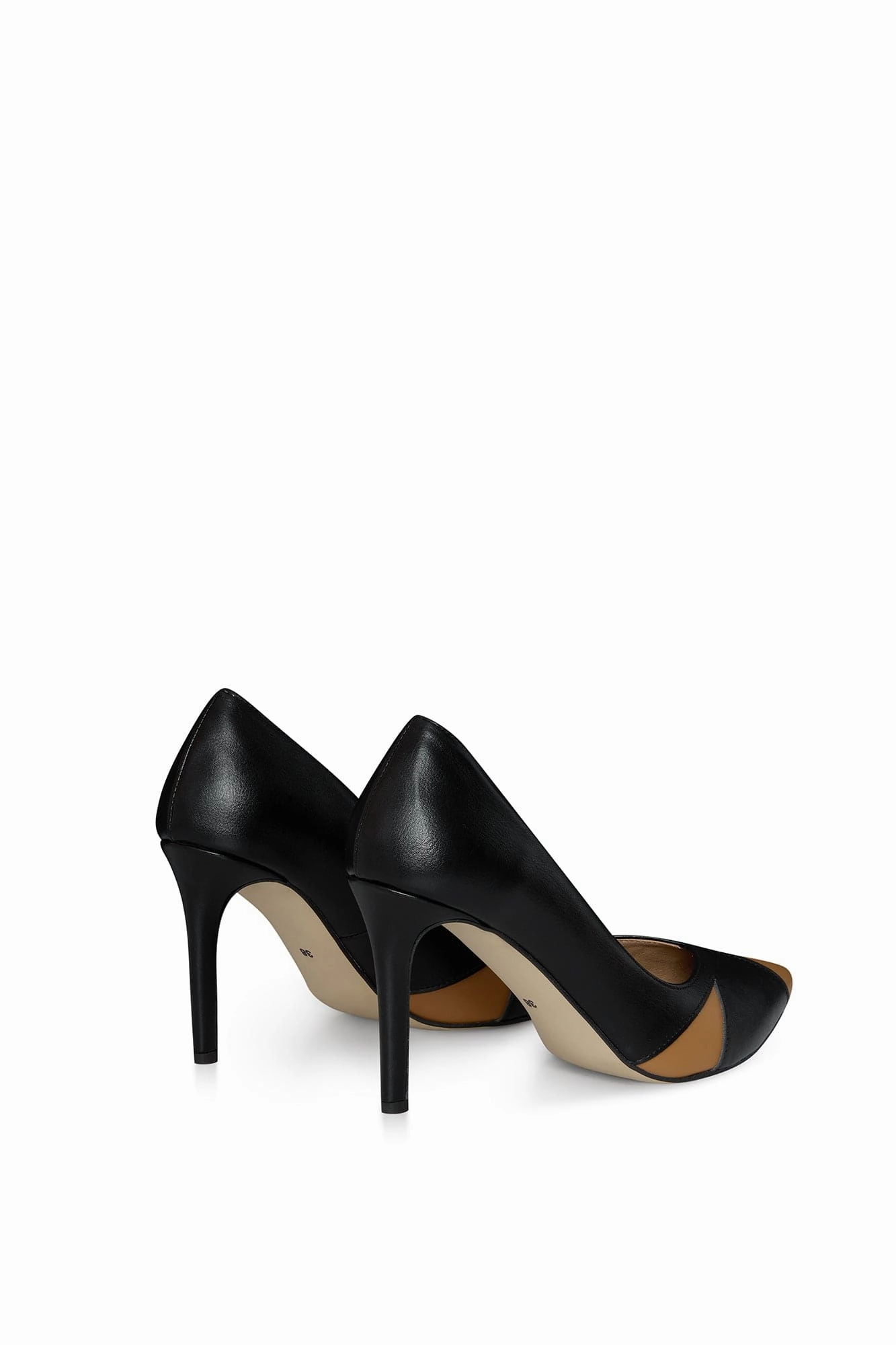 Ivo Vegan Mushroom & Grape Leather Heels | Black & Caramel