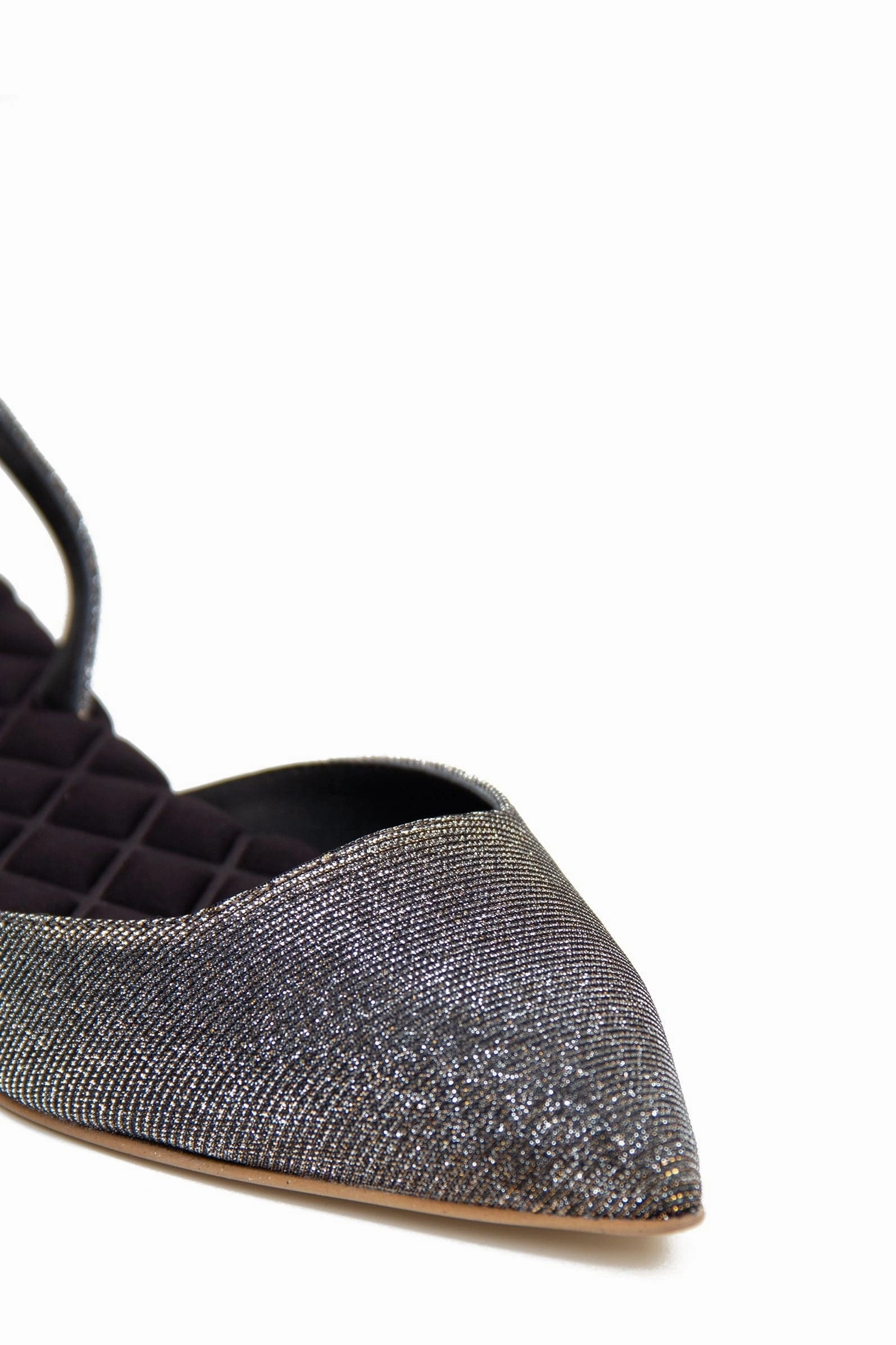 Jackie Cotton Vegan Slingback Flats | Metallic Lurex