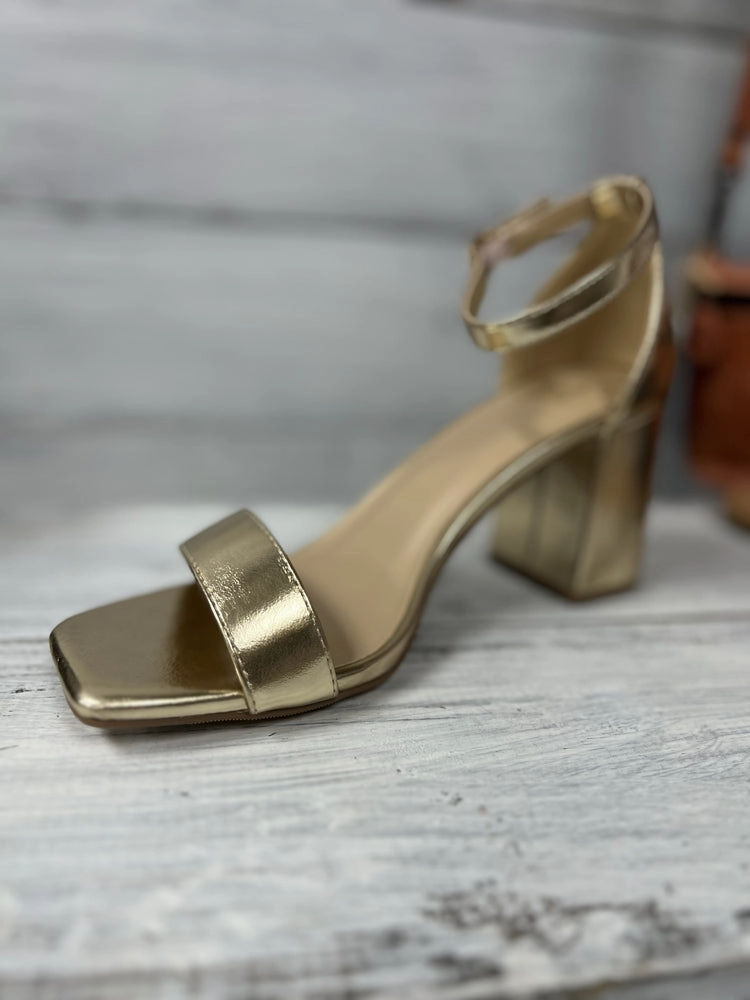 Larch Gold Block Heel