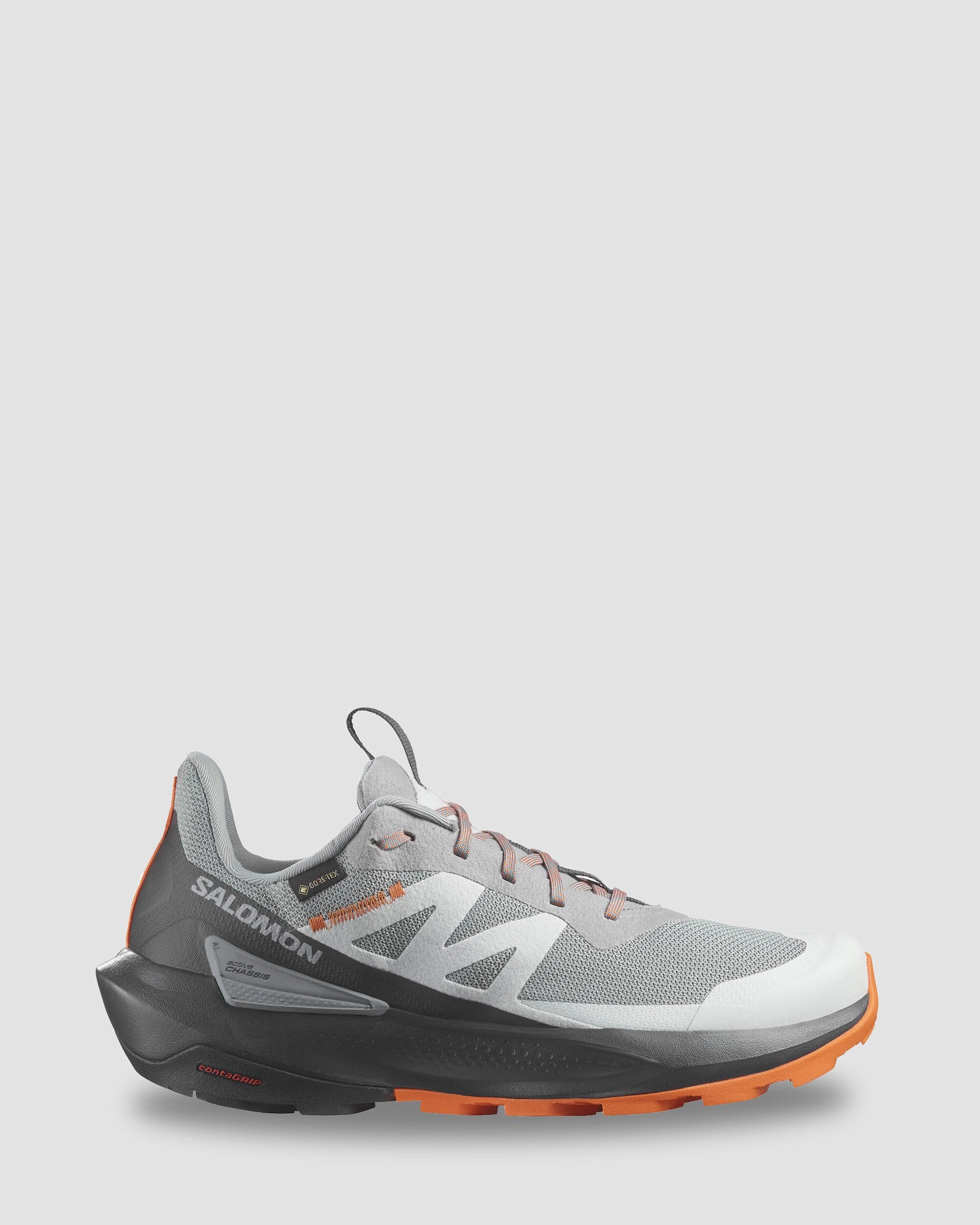 Men's Salomon Elixir Activ GTX Hiking Shoes - Sharkskin/Phantom/Dragon Fire