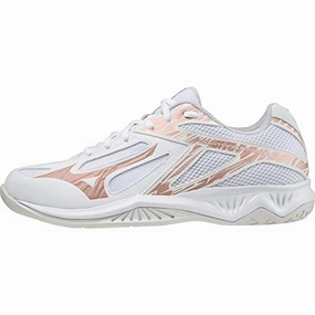 Mizuno Unisex Kinder Lightning Star Z6 Jr Volleyballschuh. Blue Curacao Snow White Red Brown Satin. 38 EU
