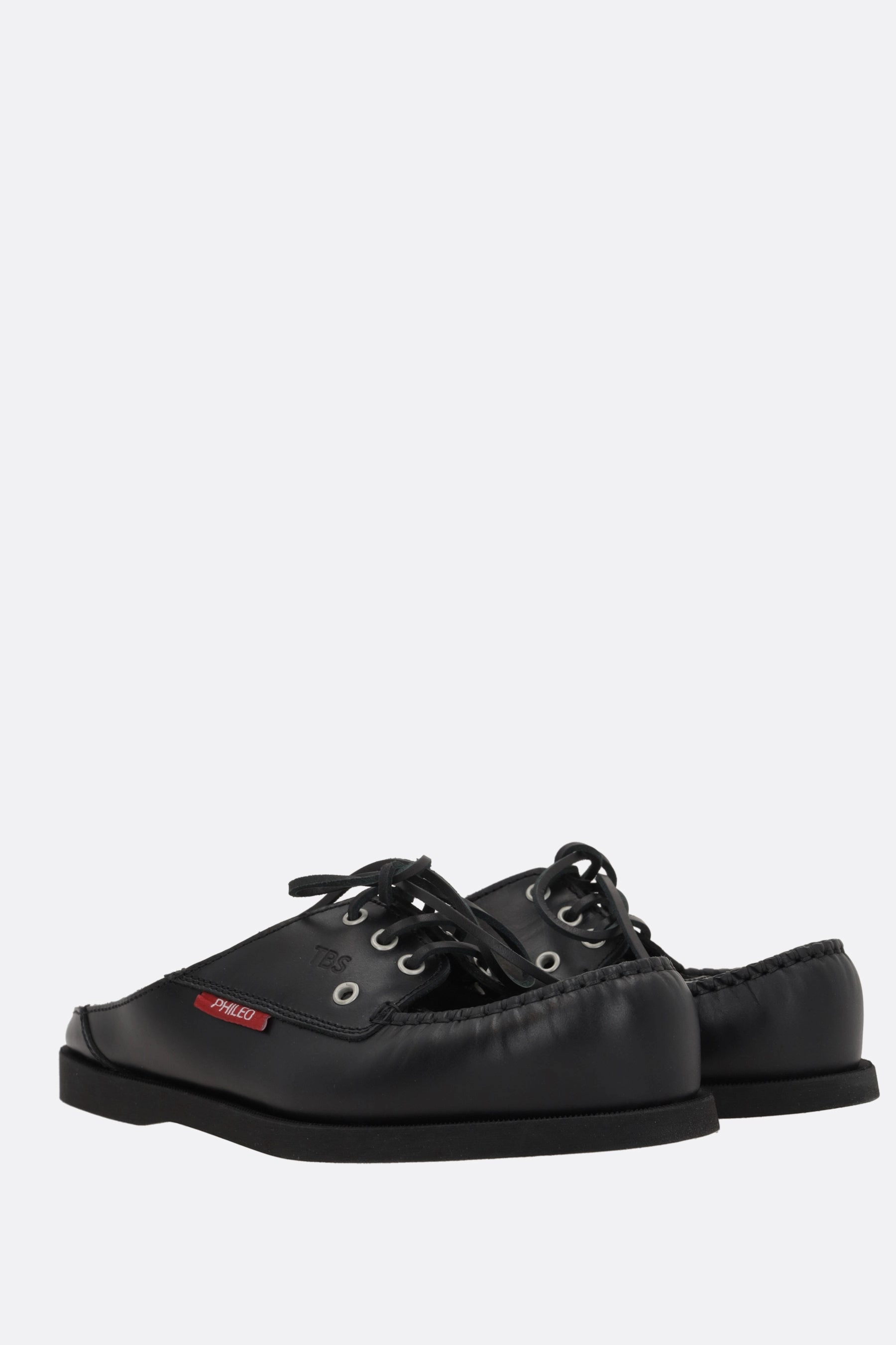 Phileo x TBS flat mules in smooth leather