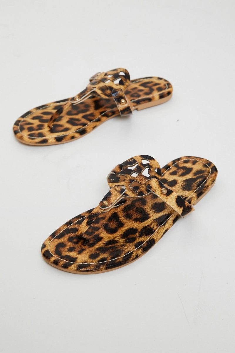 Print Cut Out Flat Sandal