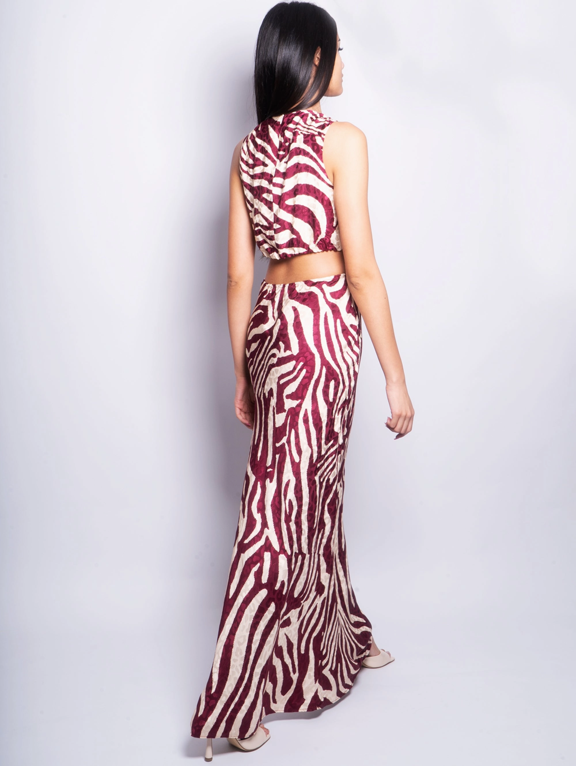 Red Midi Dress with Cut Out Sides