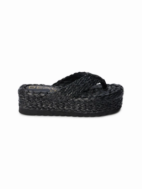 Sailor Raffia Sandal in Black