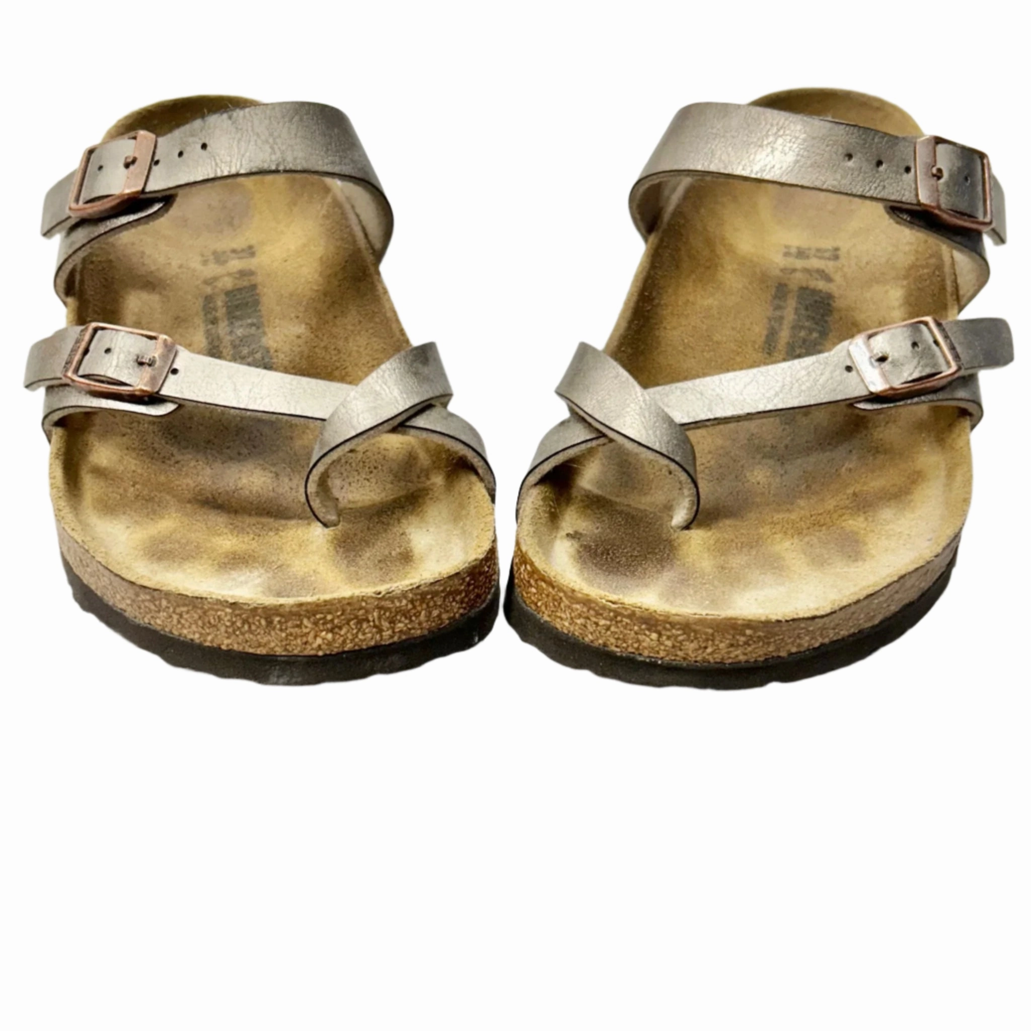 Sandals Flats By Birkenstock In Tan, Size: 6