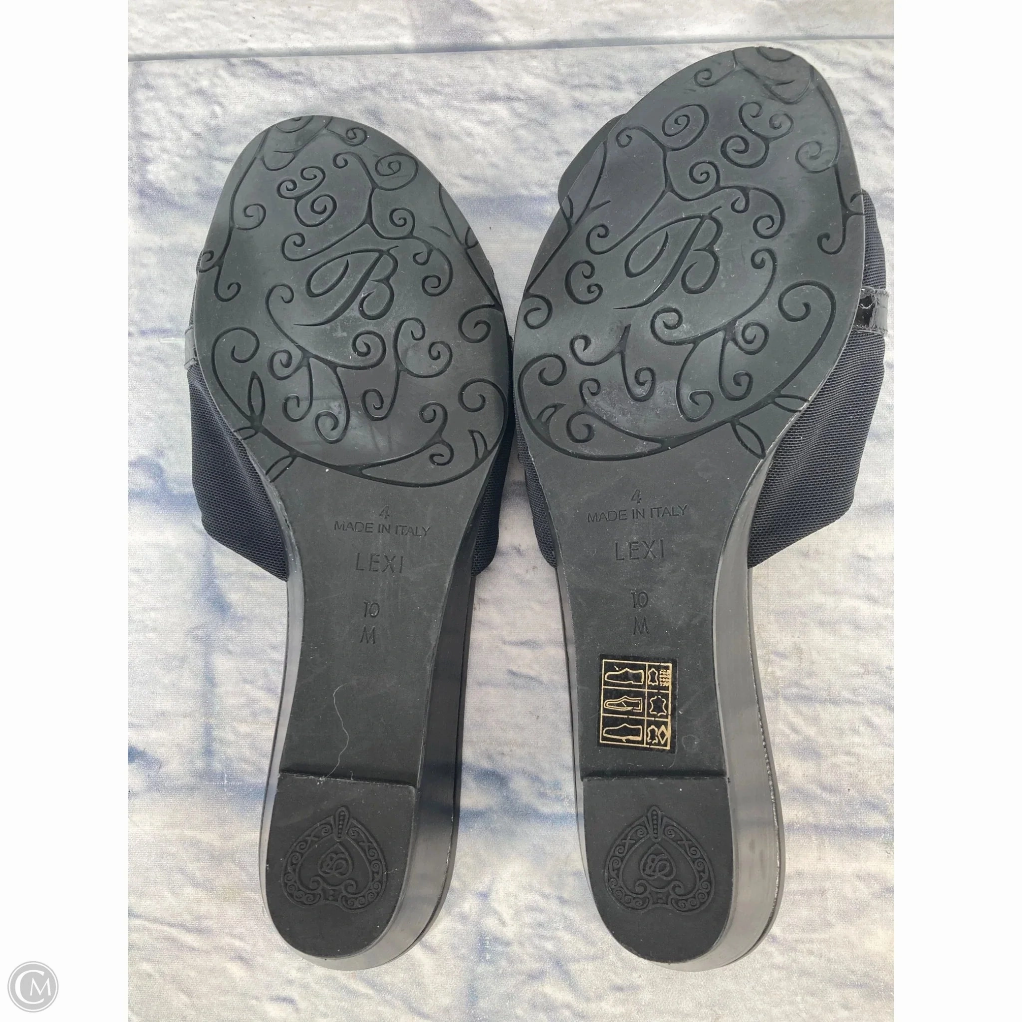 Sandals Heels Block By Brighton In Black & Silver, Size: 10