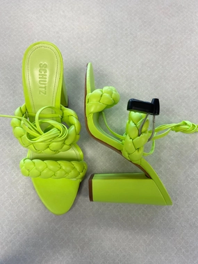 Sandals Heels Block By Clothes Mentor In Green, Size: 8.5