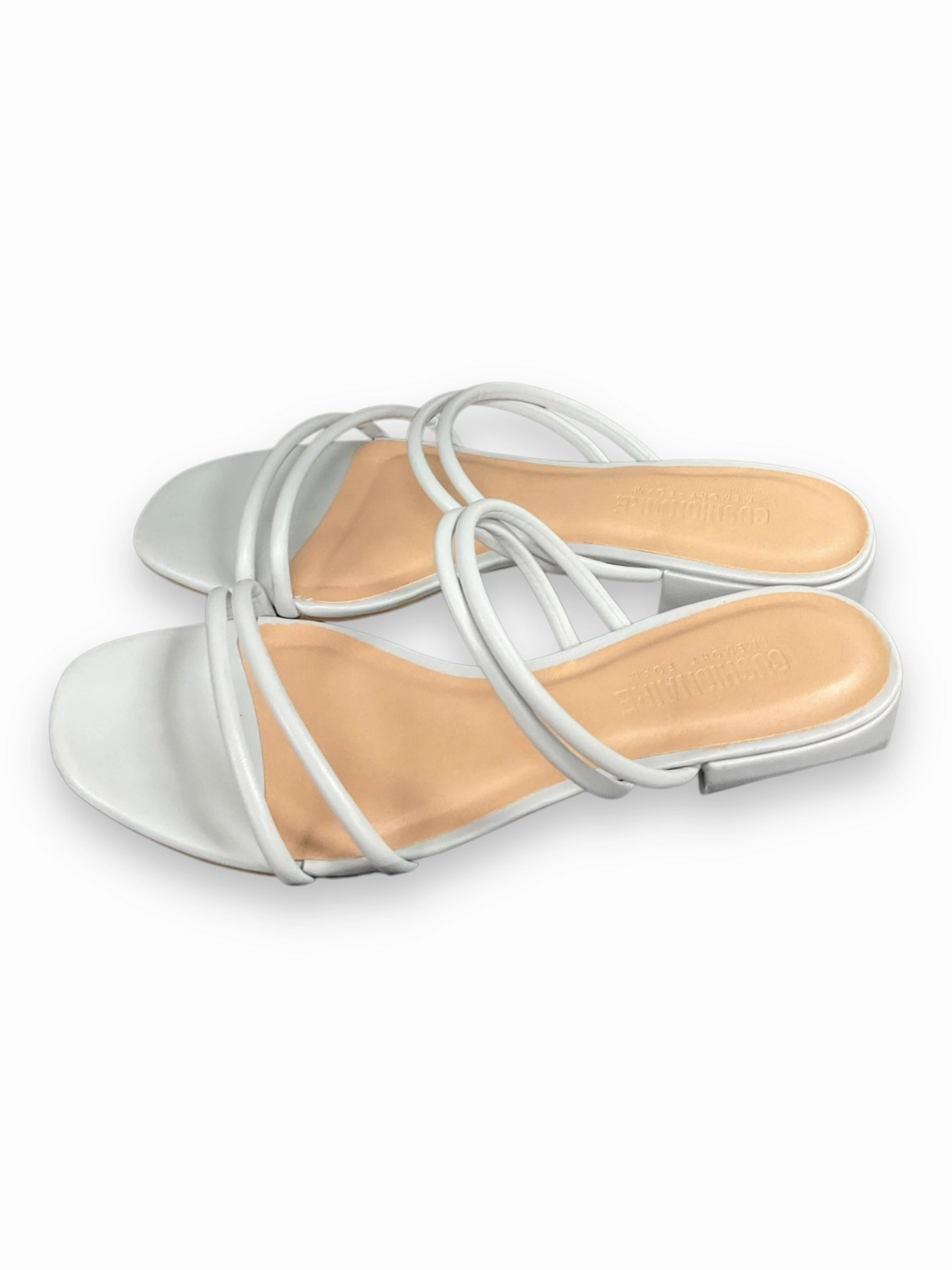 Sandals Heels Block By Cushionaire In Grey, Size: 7