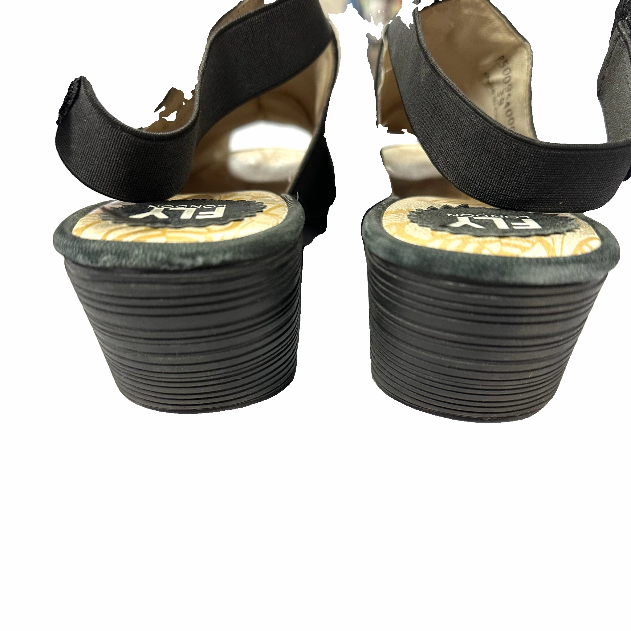 Sandals Heels Block By Fly London In Black, Size: 8.5