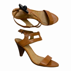 Sandals Heels Block By Nine West In Yellow, Size:6.5