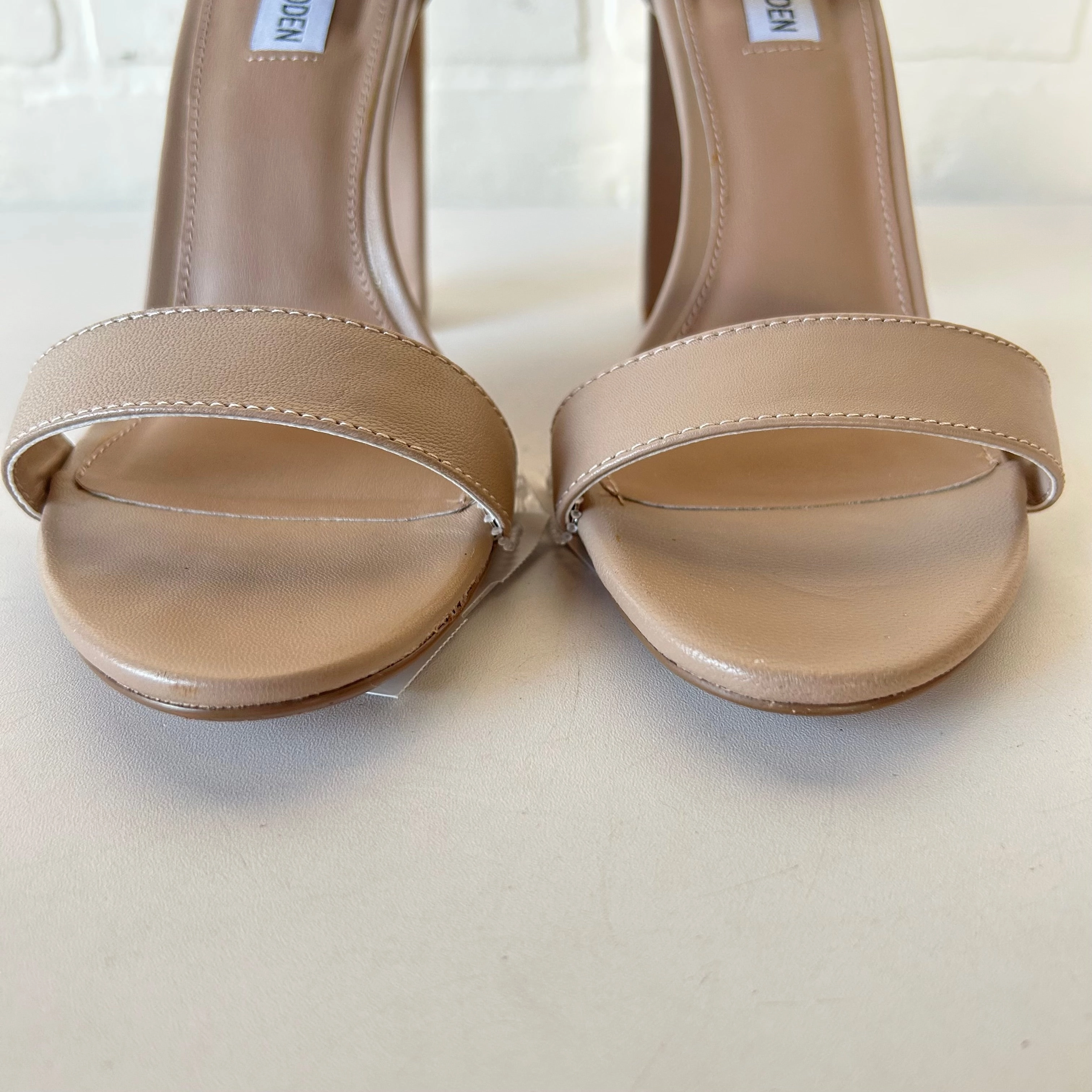 Sandals Heels Block By Steve Madden In Tan, Size: 9