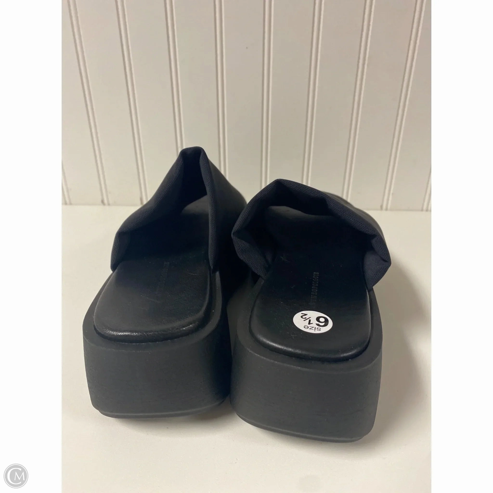 Sandals Heels Platform By Anthropologie In Black, Size: 6.5
