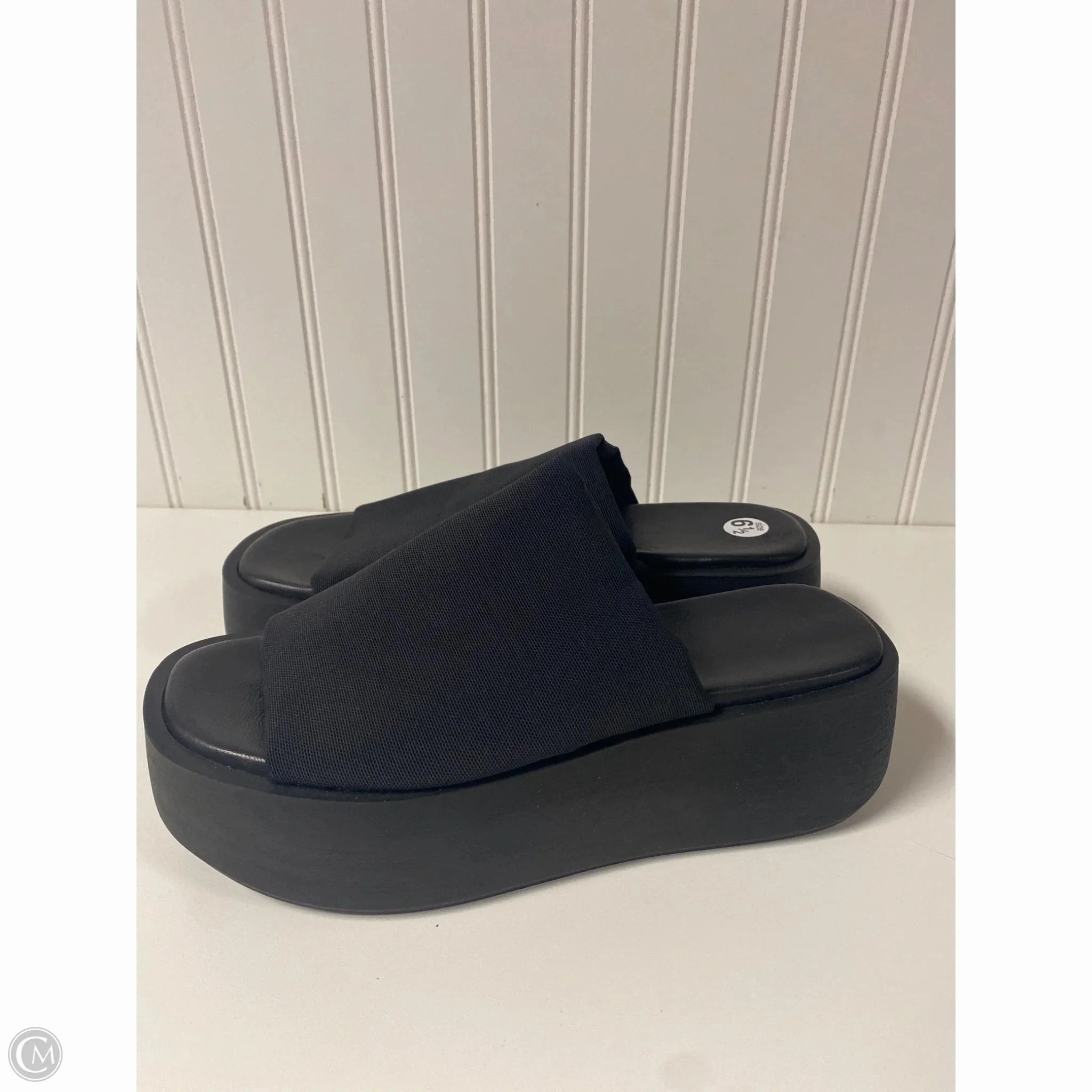 Sandals Heels Platform By Anthropologie In Black, Size: 6.5