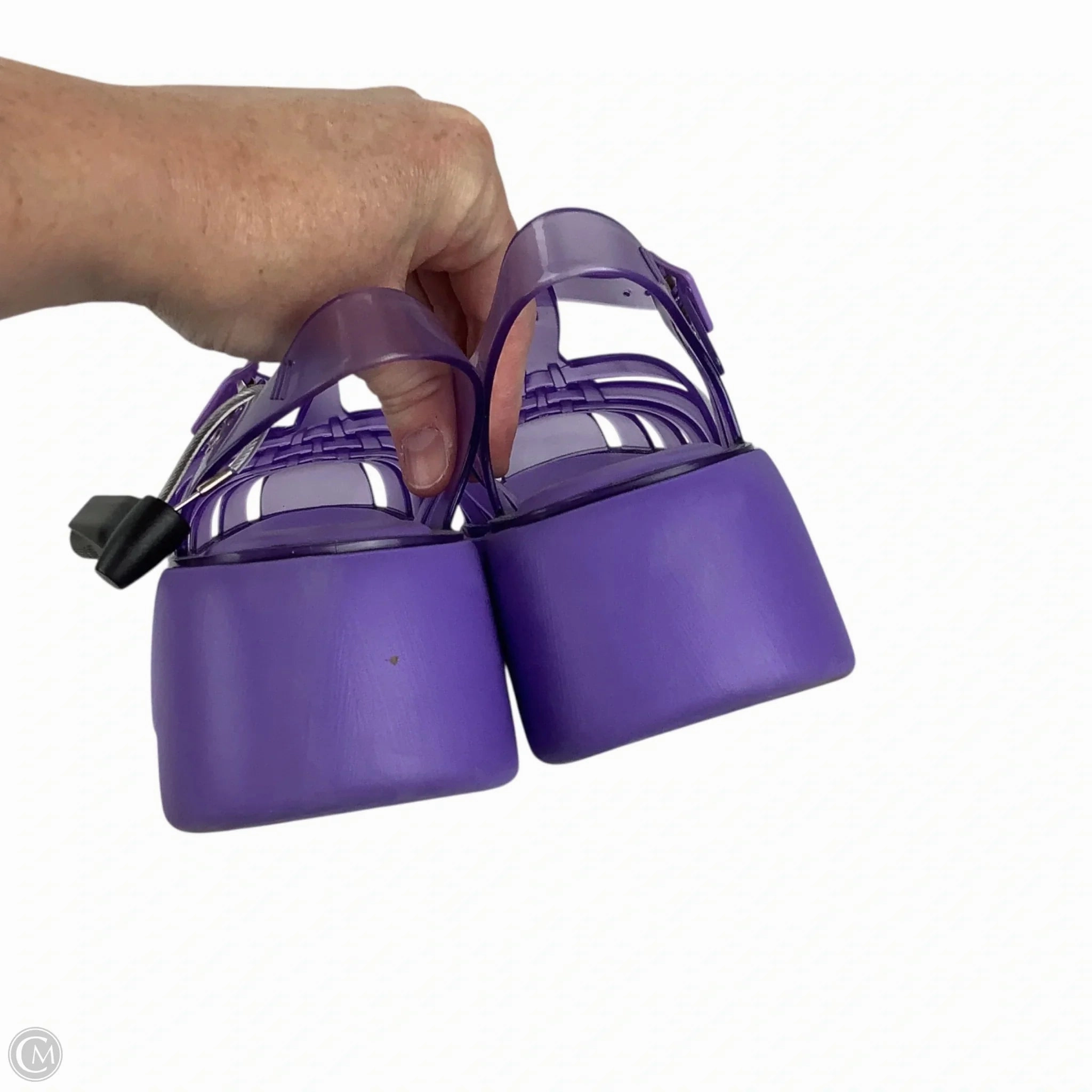 Sandals Heels Platform By Cmc In Purple, Size: 6