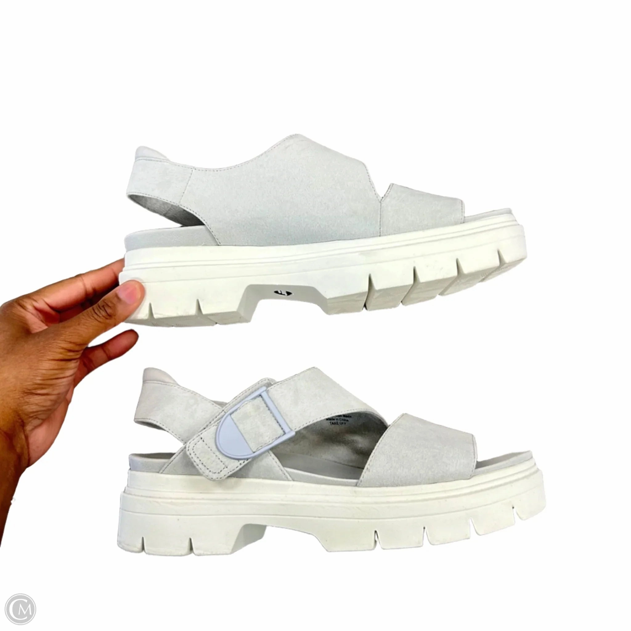 Sandals Heels Platform By Dr Scholls In Grey, Size: 9.5