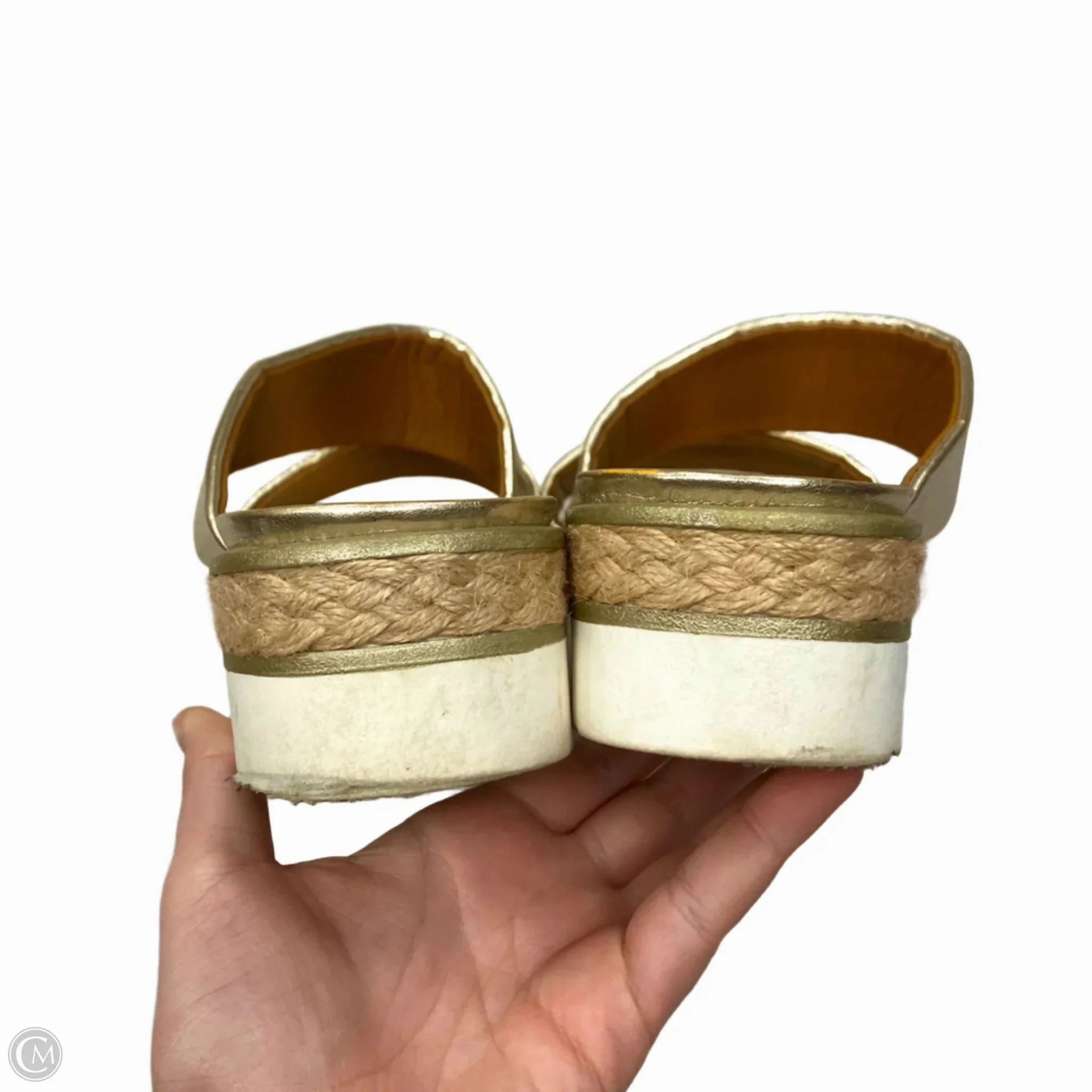 Sandals Heels Platform By Franco Sarto In Gold, Size: 10