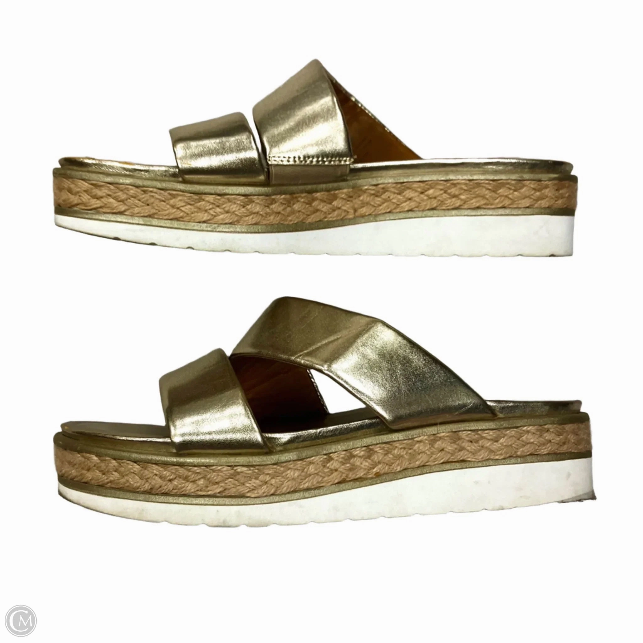 Sandals Heels Platform By Franco Sarto In Gold, Size: 10