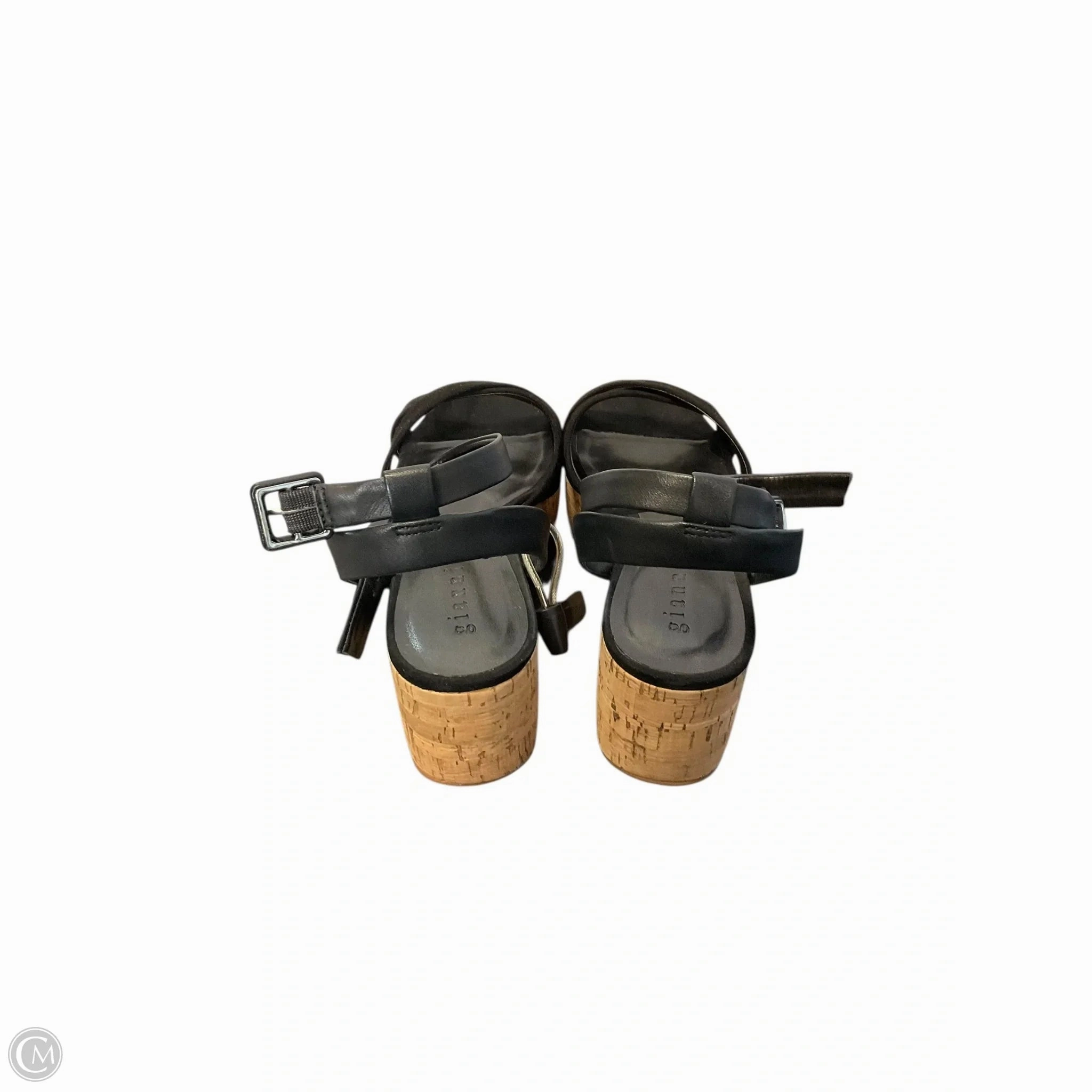 Sandals Heels Platform By Gianni Bini In Black & Tan, Size: 9