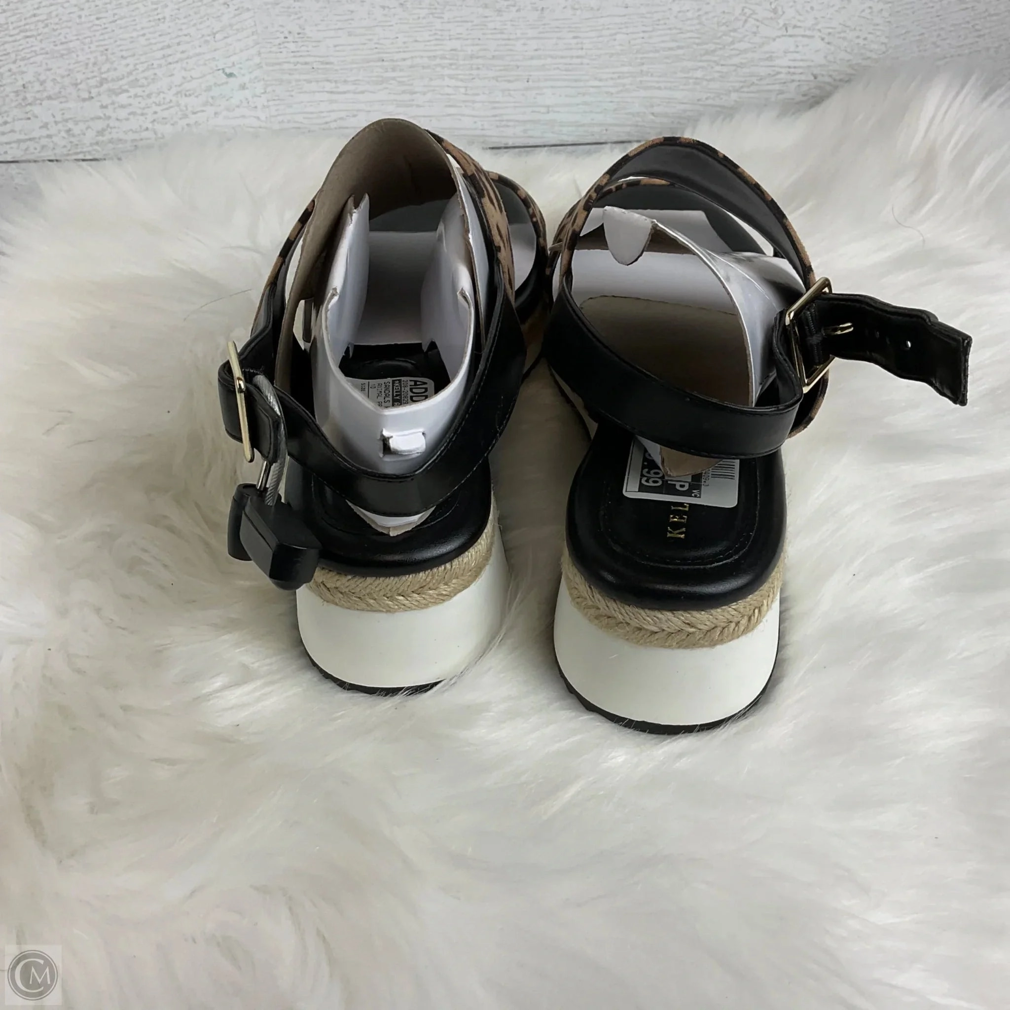 Sandals Heels Platform By Kelly And Katie In Animal Print, Size: 10
