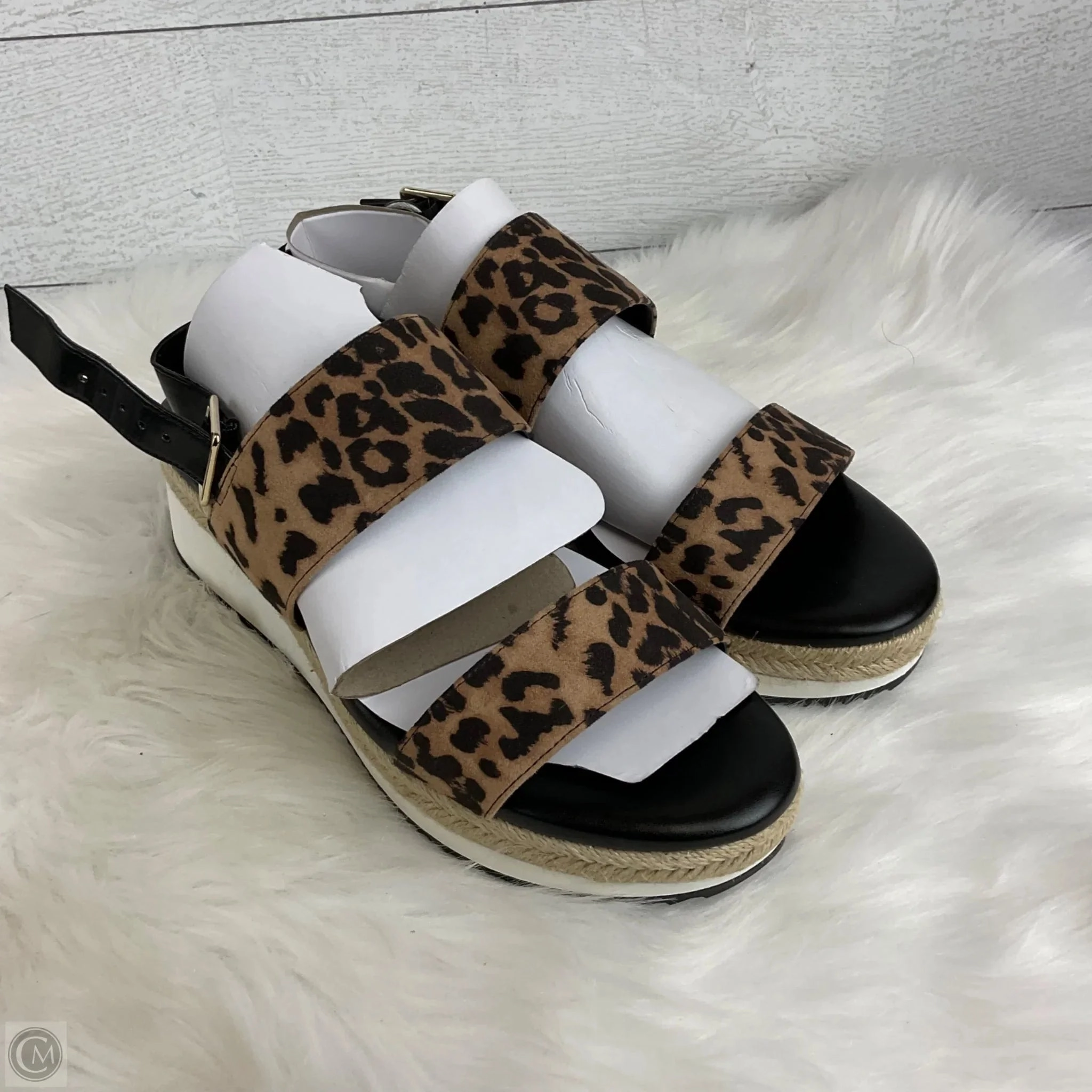 Sandals Heels Platform By Kelly And Katie In Animal Print, Size: 10