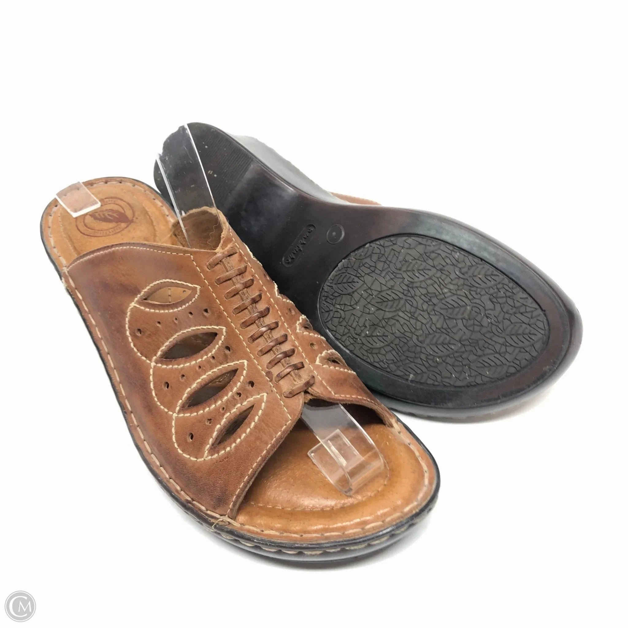 Sandals Heels Platform By Nurture In Brown, Size: 8