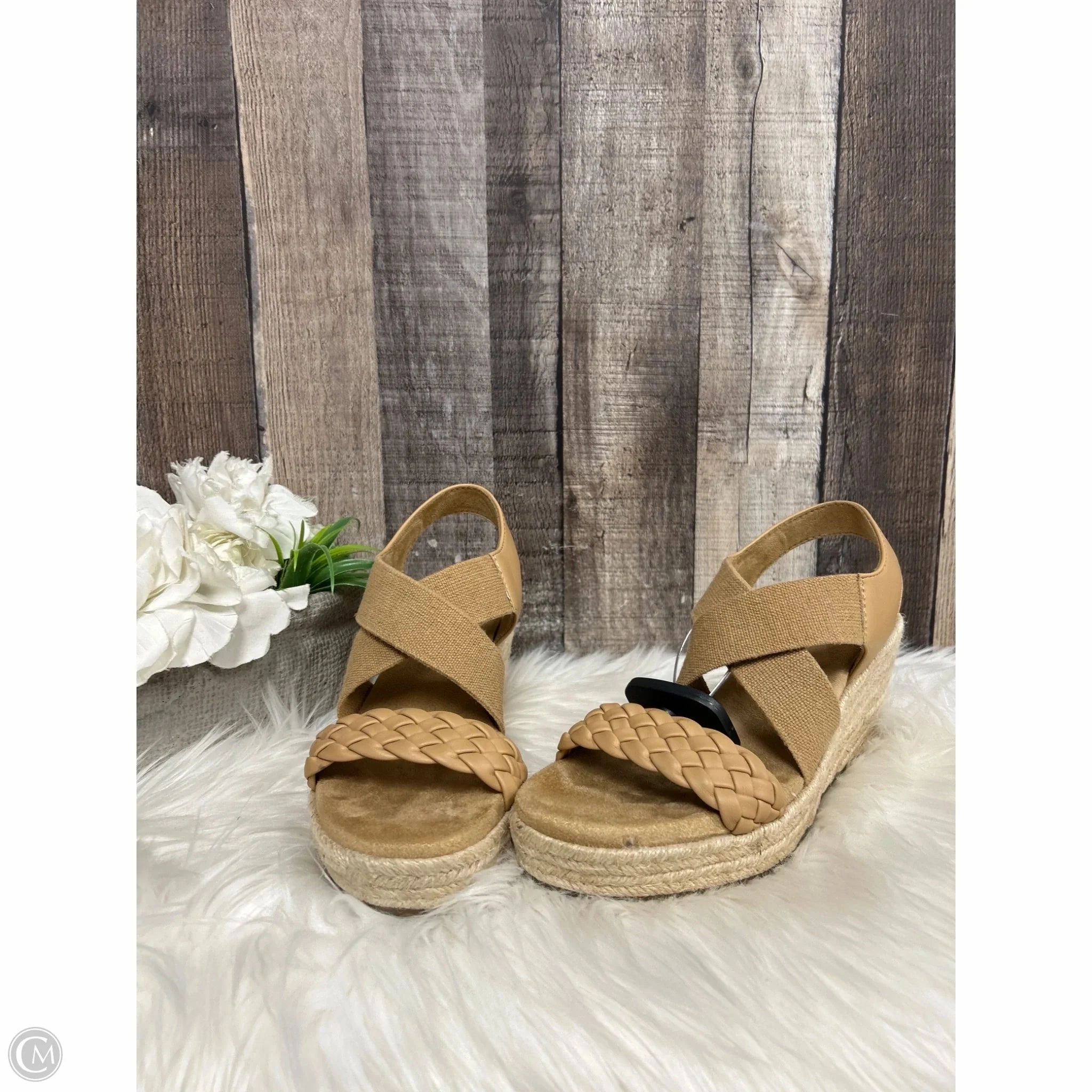 Sandals Heels Platform By Sonoma In Tan, Size: 6.5