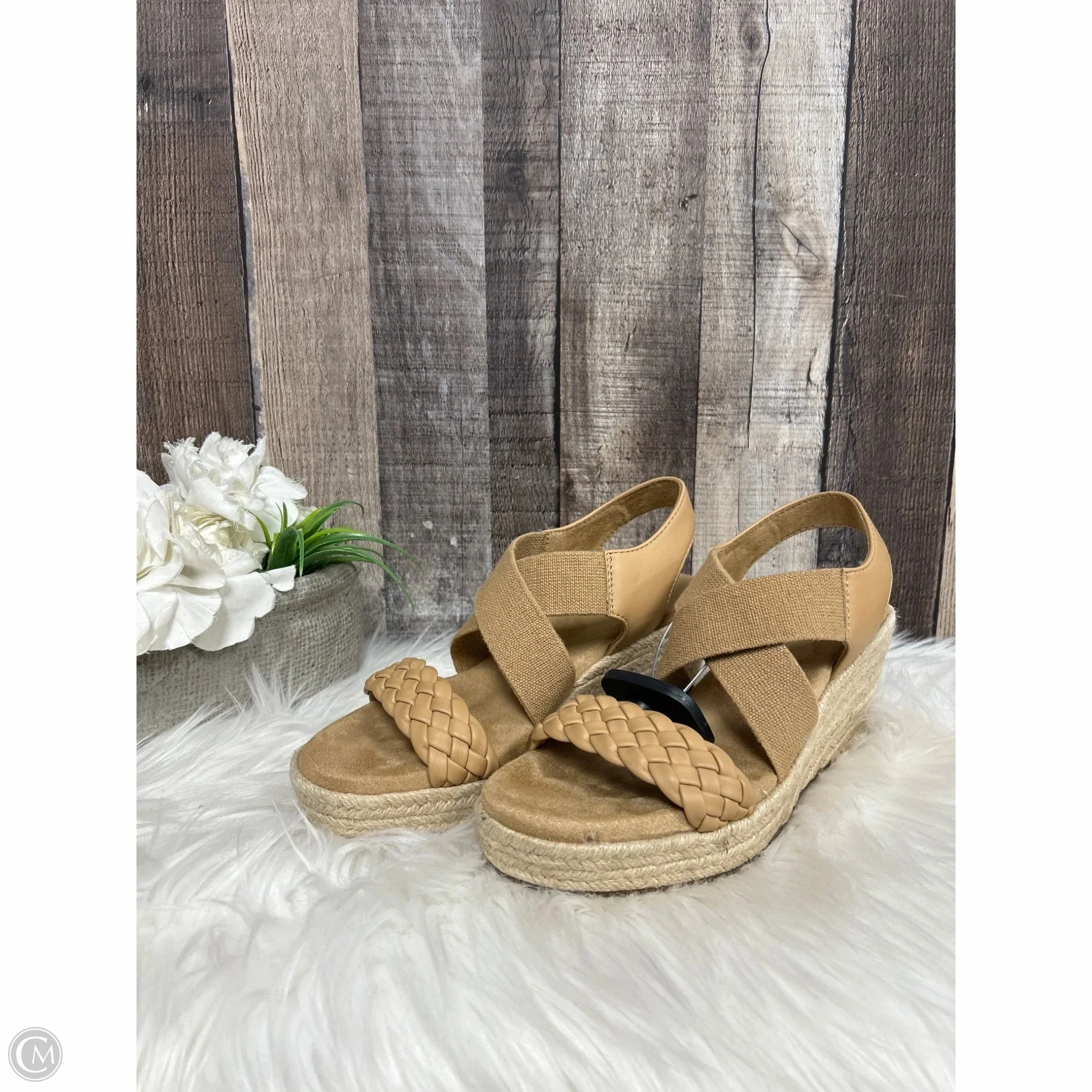 Sandals Heels Platform By Sonoma In Tan, Size: 6.5