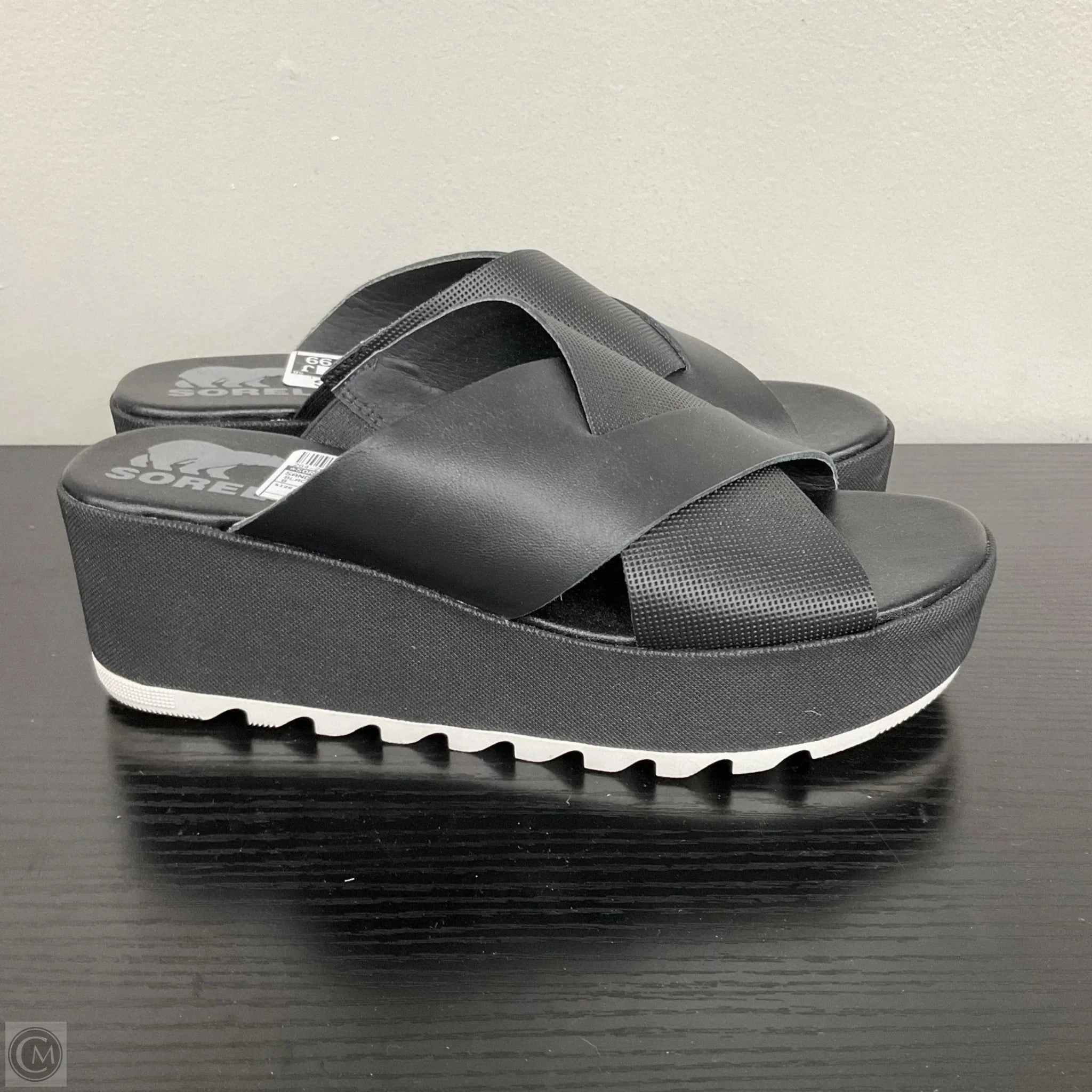 Sandals Heels Platform By Sorel In Black, Size: 8