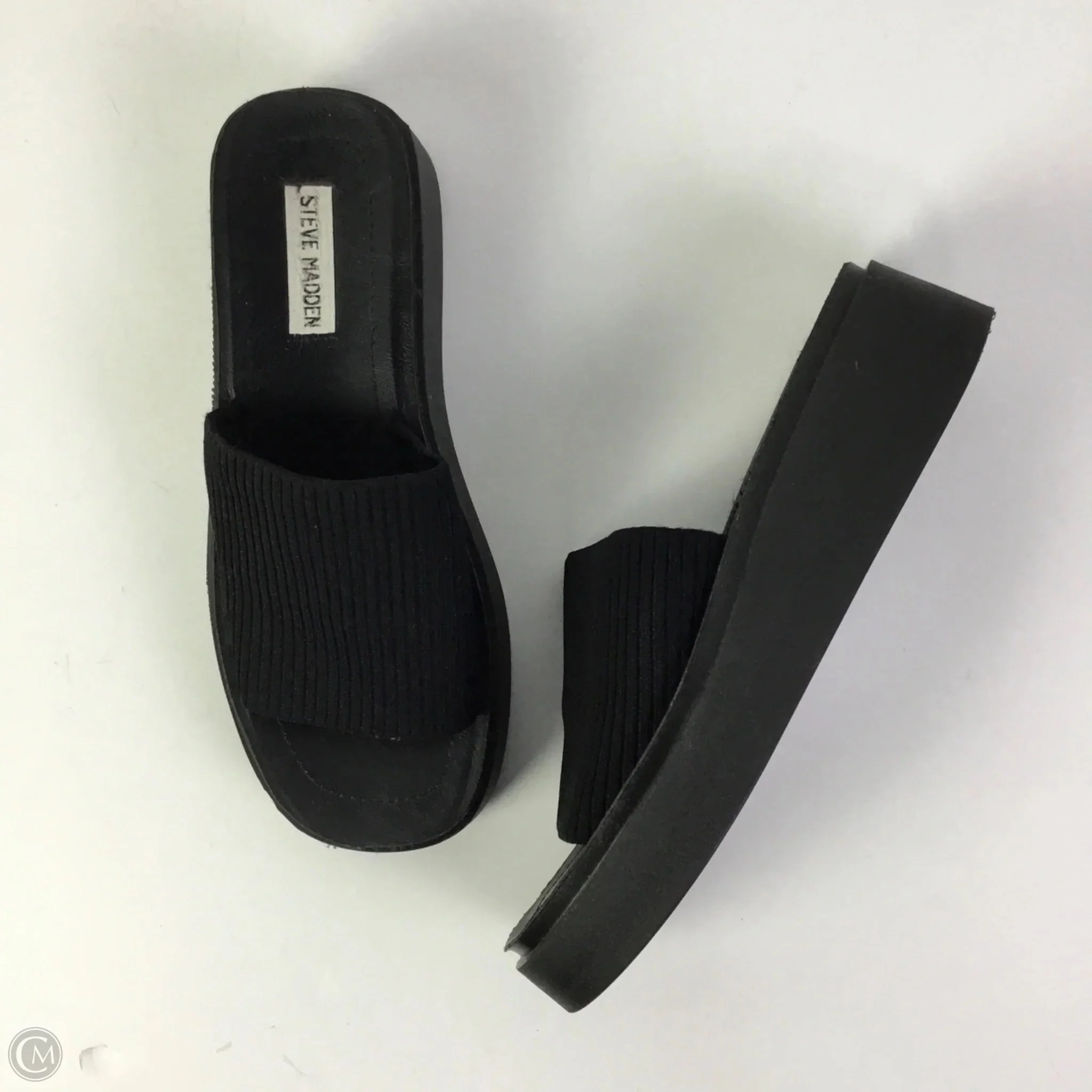 Sandals Heels Platform By Steve Madden In Black, Size: 9