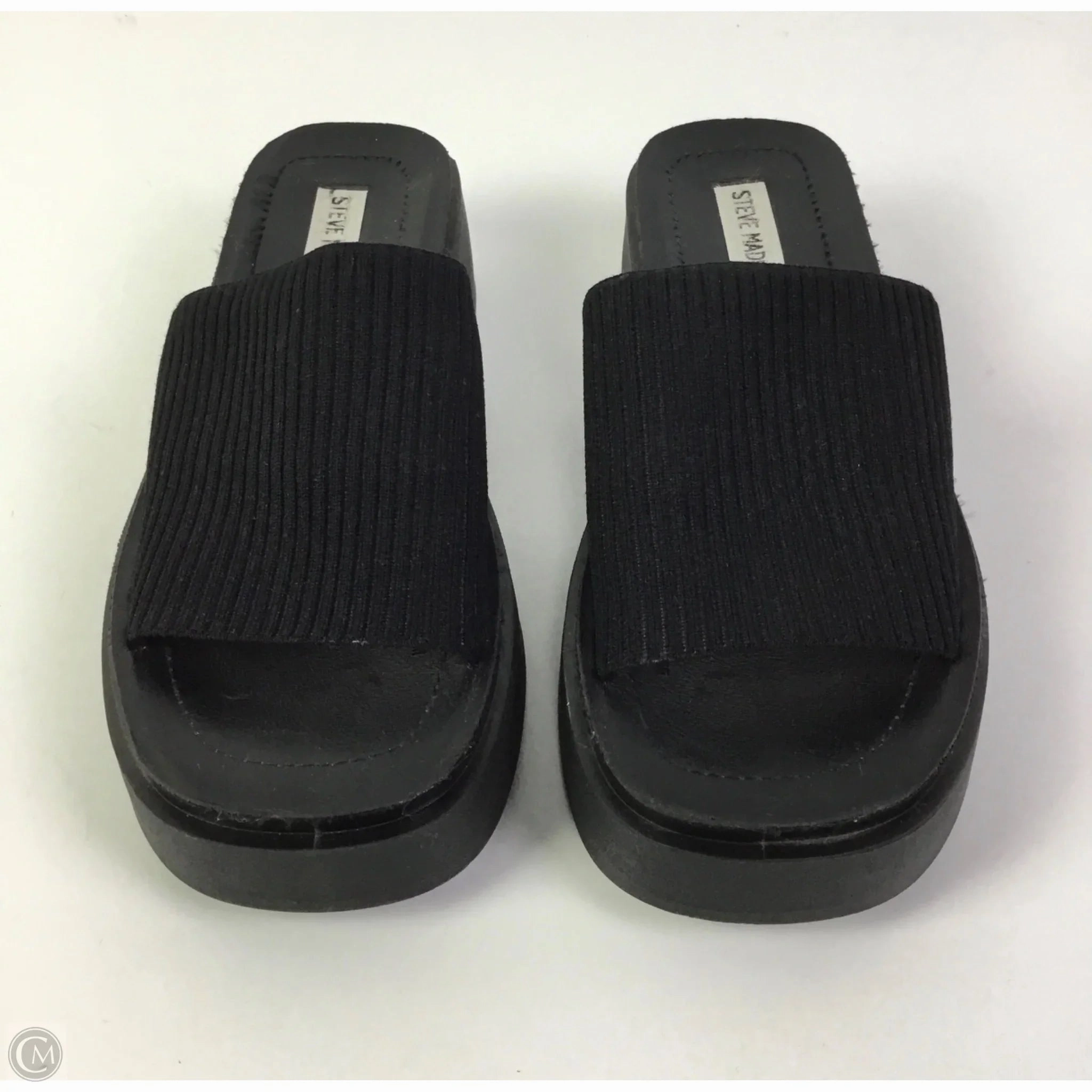 Sandals Heels Platform By Steve Madden In Black, Size: 9