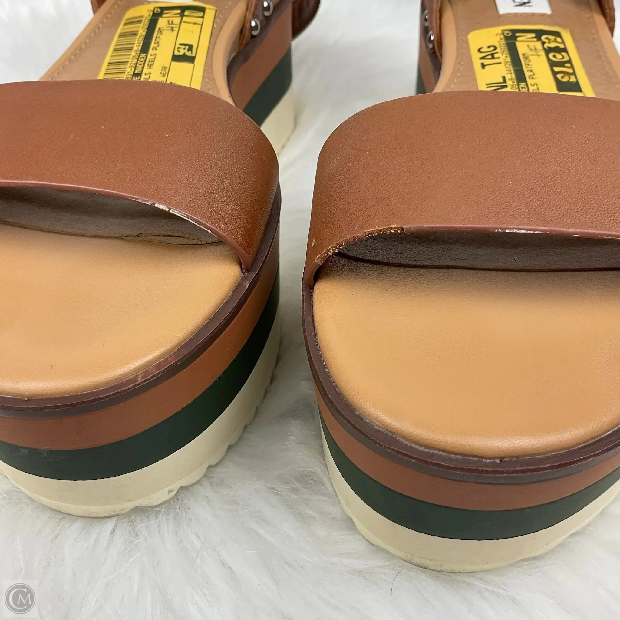 Sandals Heels Platform By Steve Madden In Brown, Size: 7