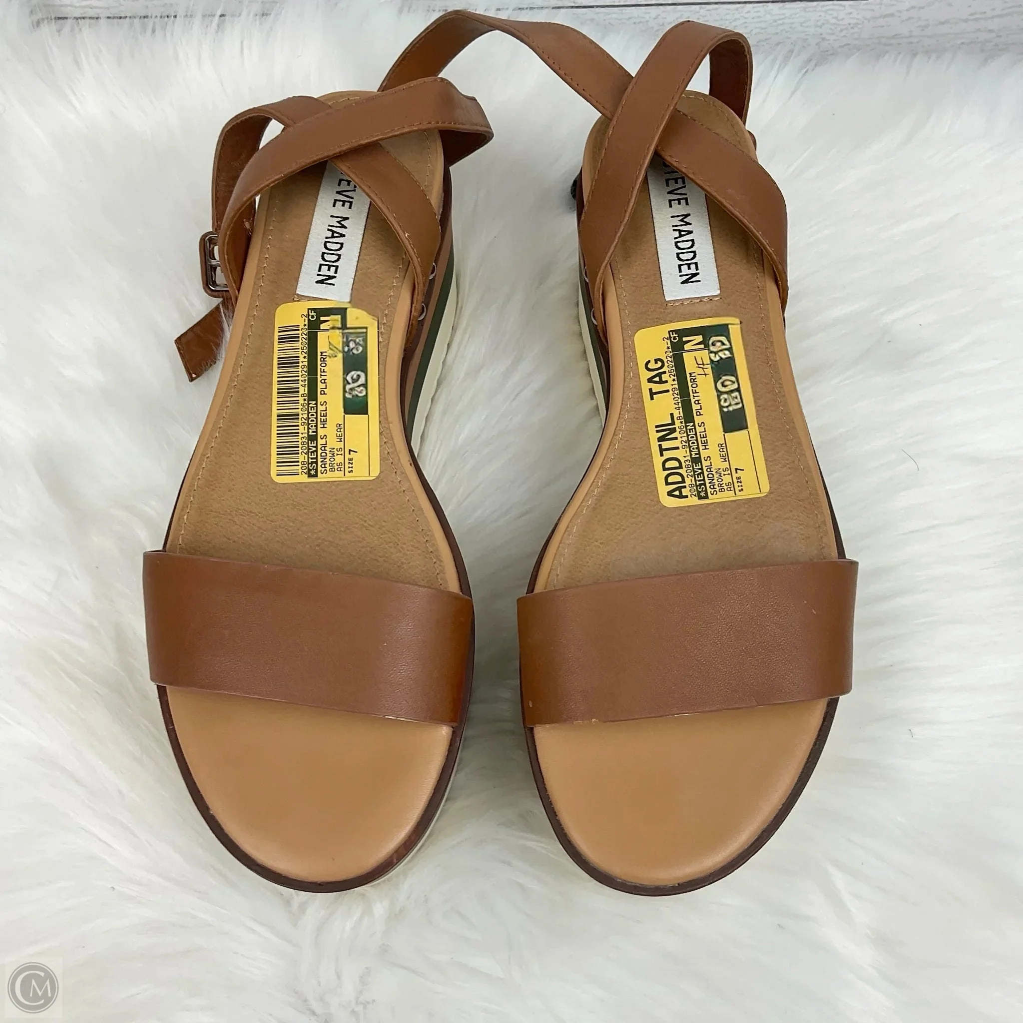 Sandals Heels Platform By Steve Madden In Brown, Size: 7