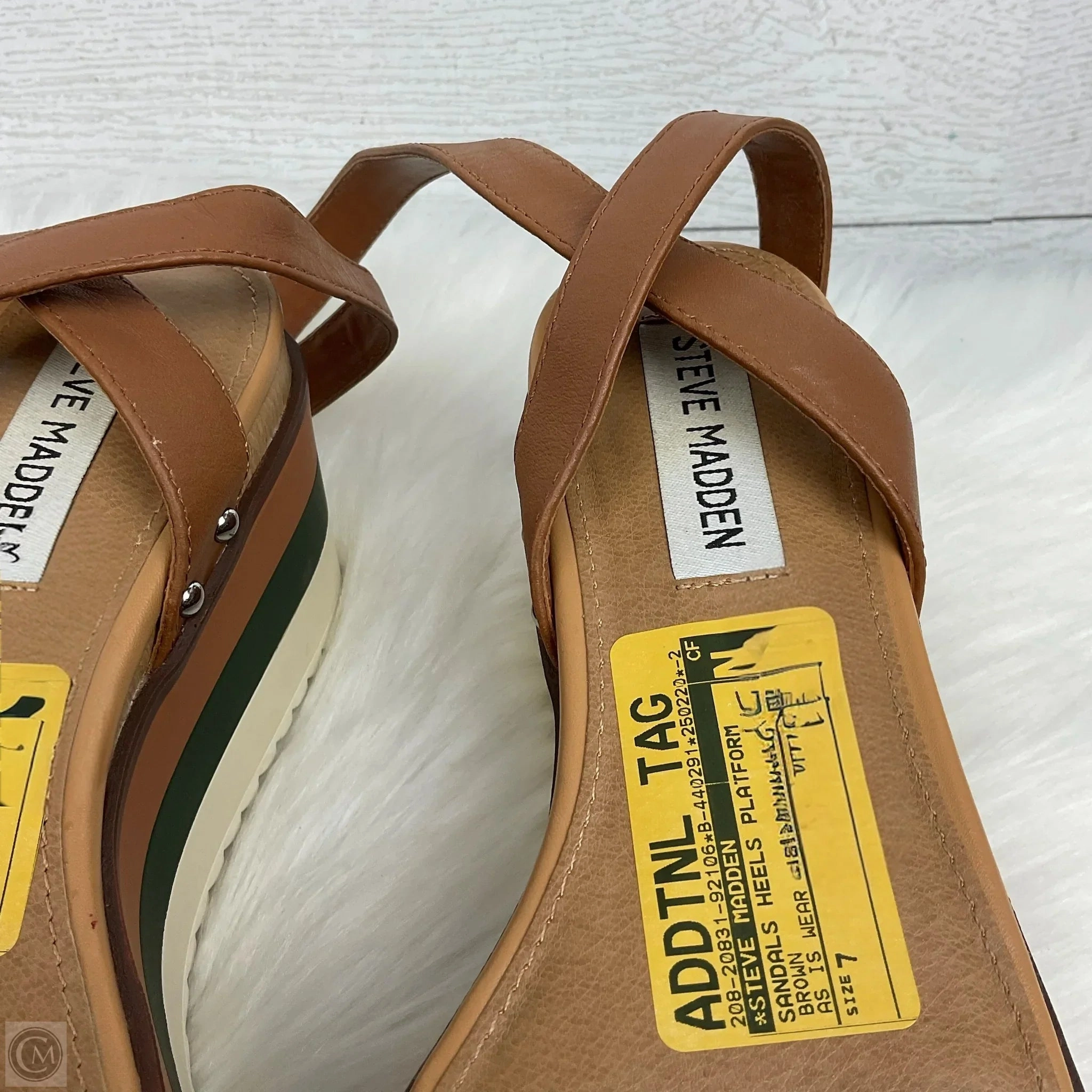 Sandals Heels Platform By Steve Madden In Brown, Size: 7