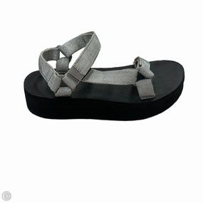 Sandals Heels Platform By Teva In Silver, Size: 11