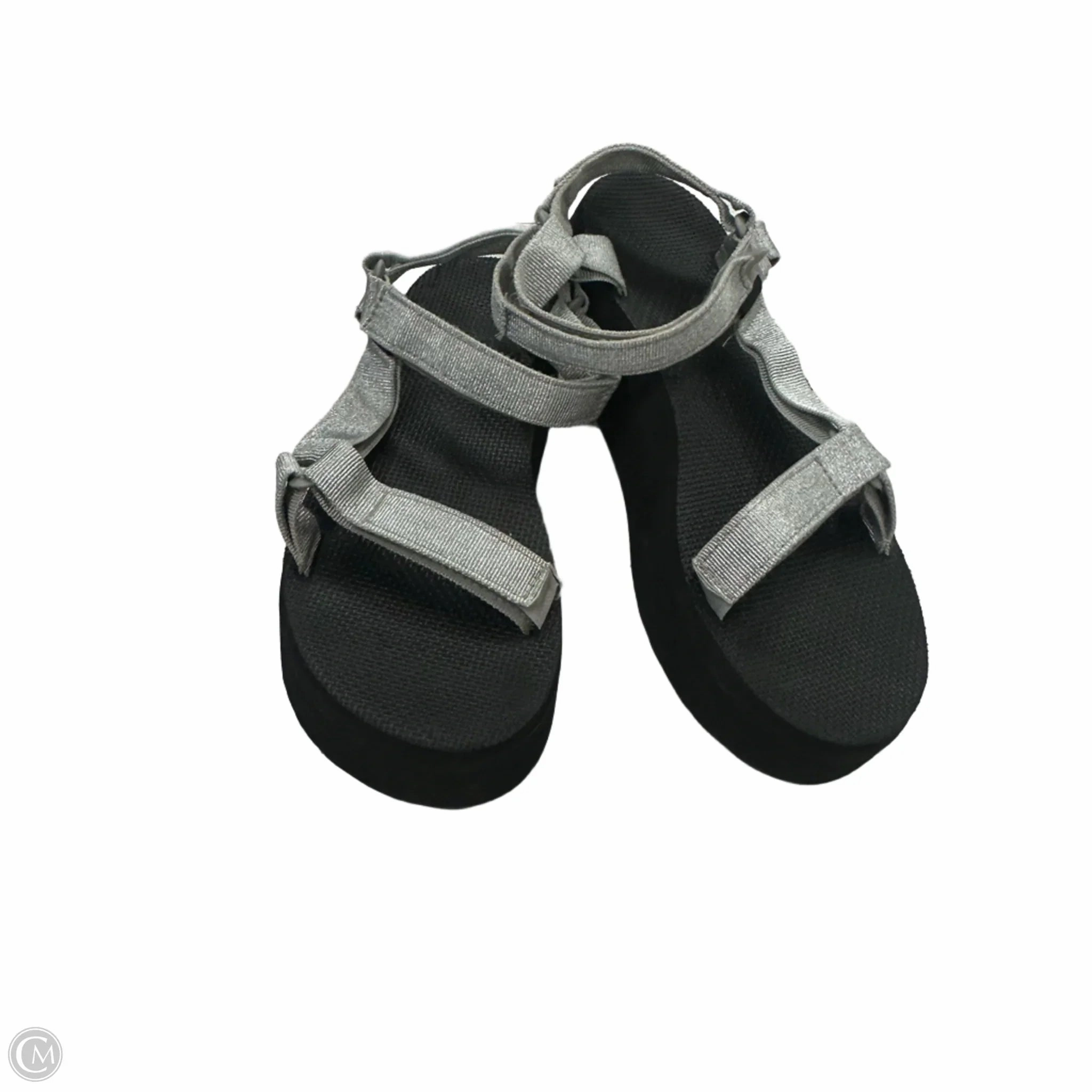 Sandals Heels Platform By Teva In Silver, Size: 11