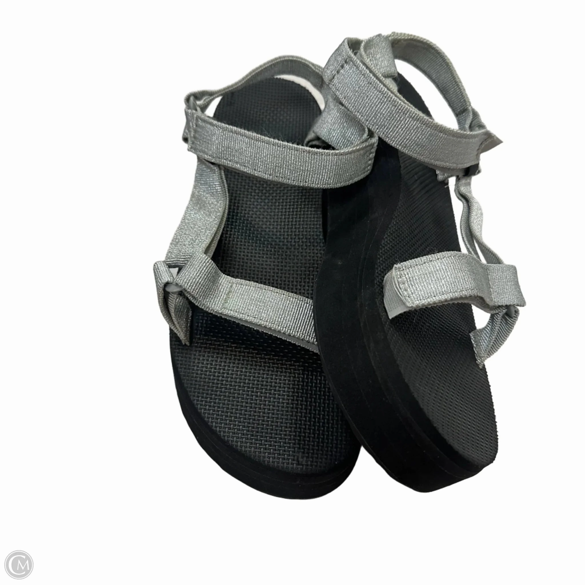 Sandals Heels Platform By Teva In Silver, Size: 11