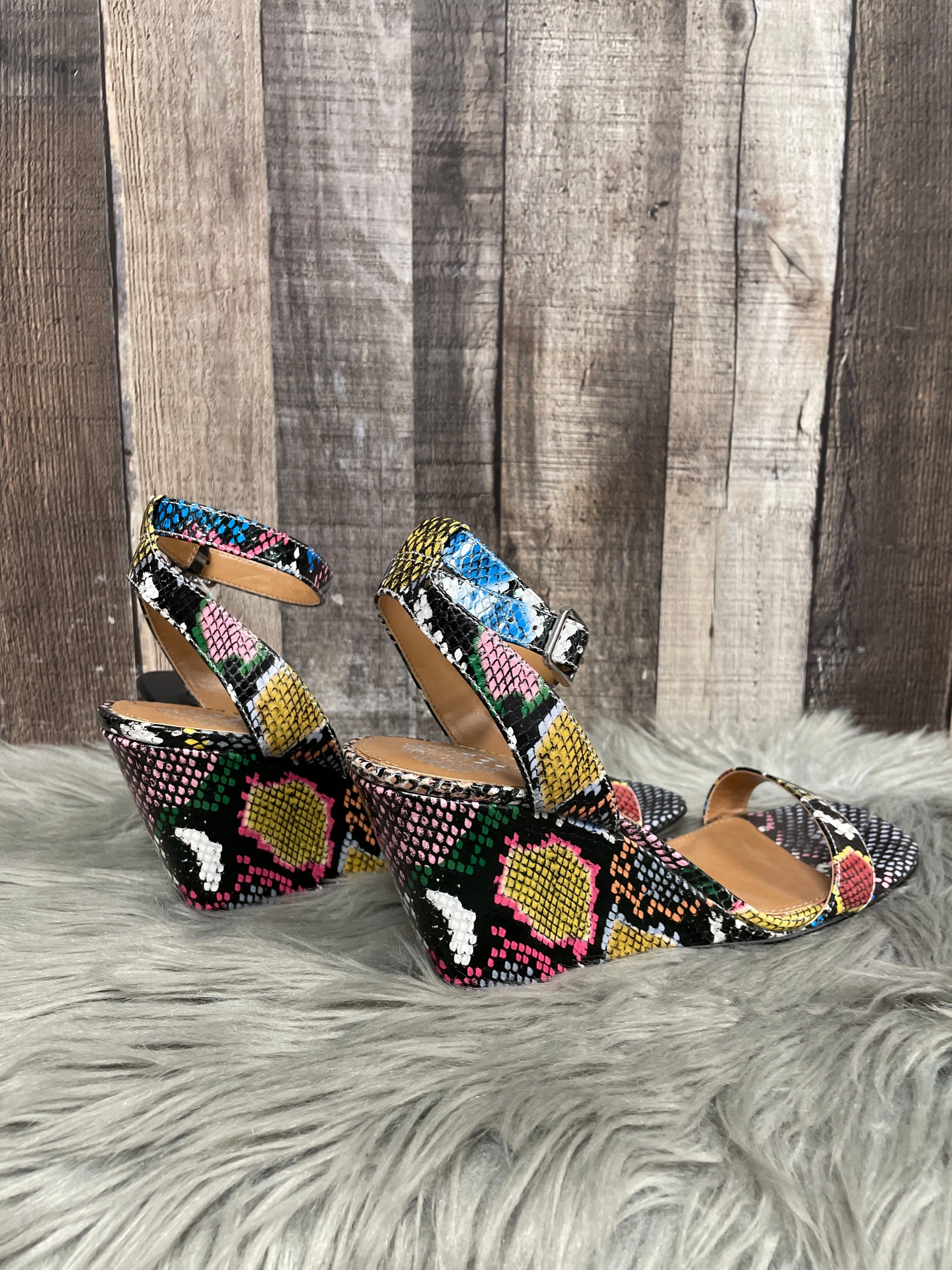 Sandals Heels Platform By Vince Camuto In Multi-colored, Size: 8.5
