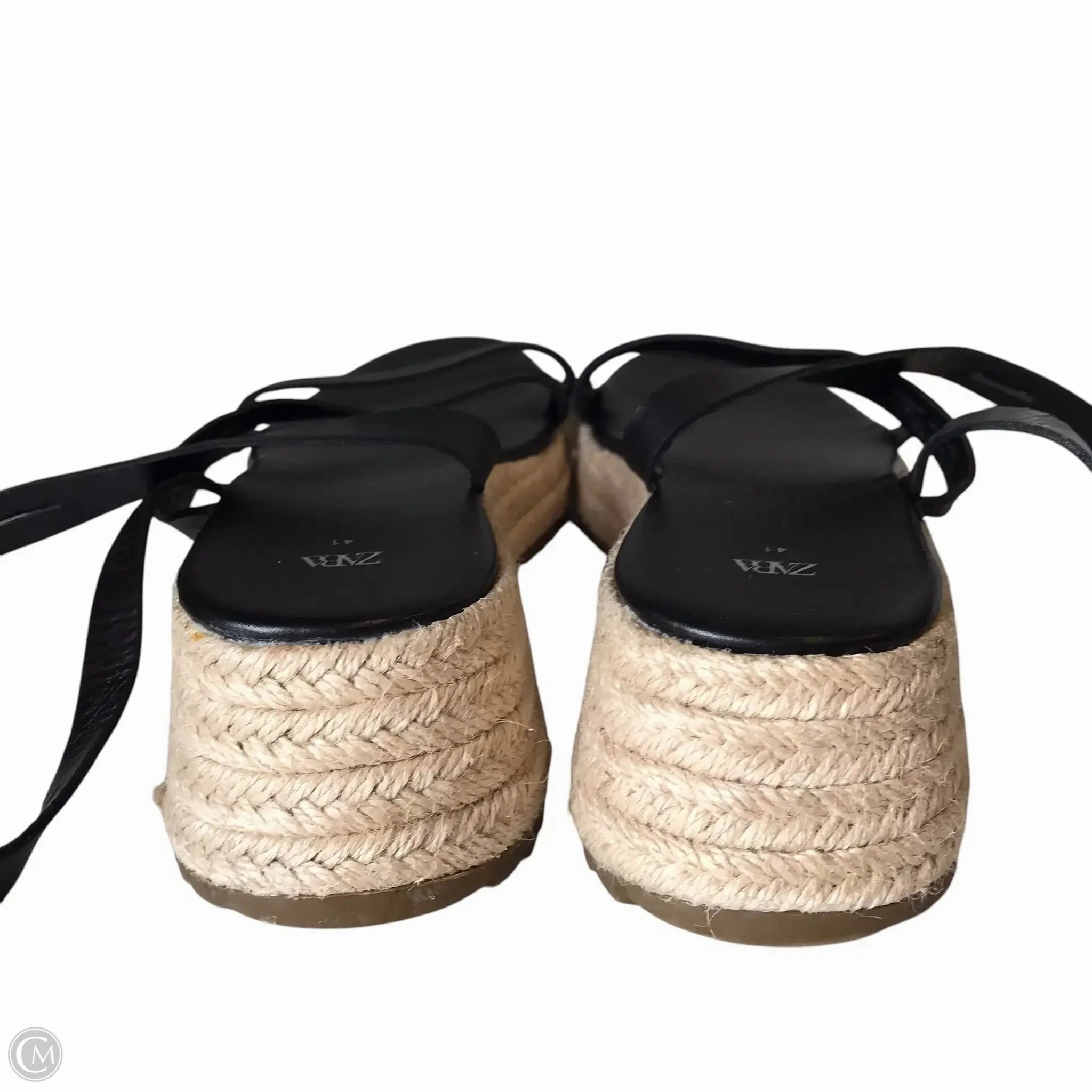 Sandals Heels Platform By Zara In Black & Tan, Size: 10.5