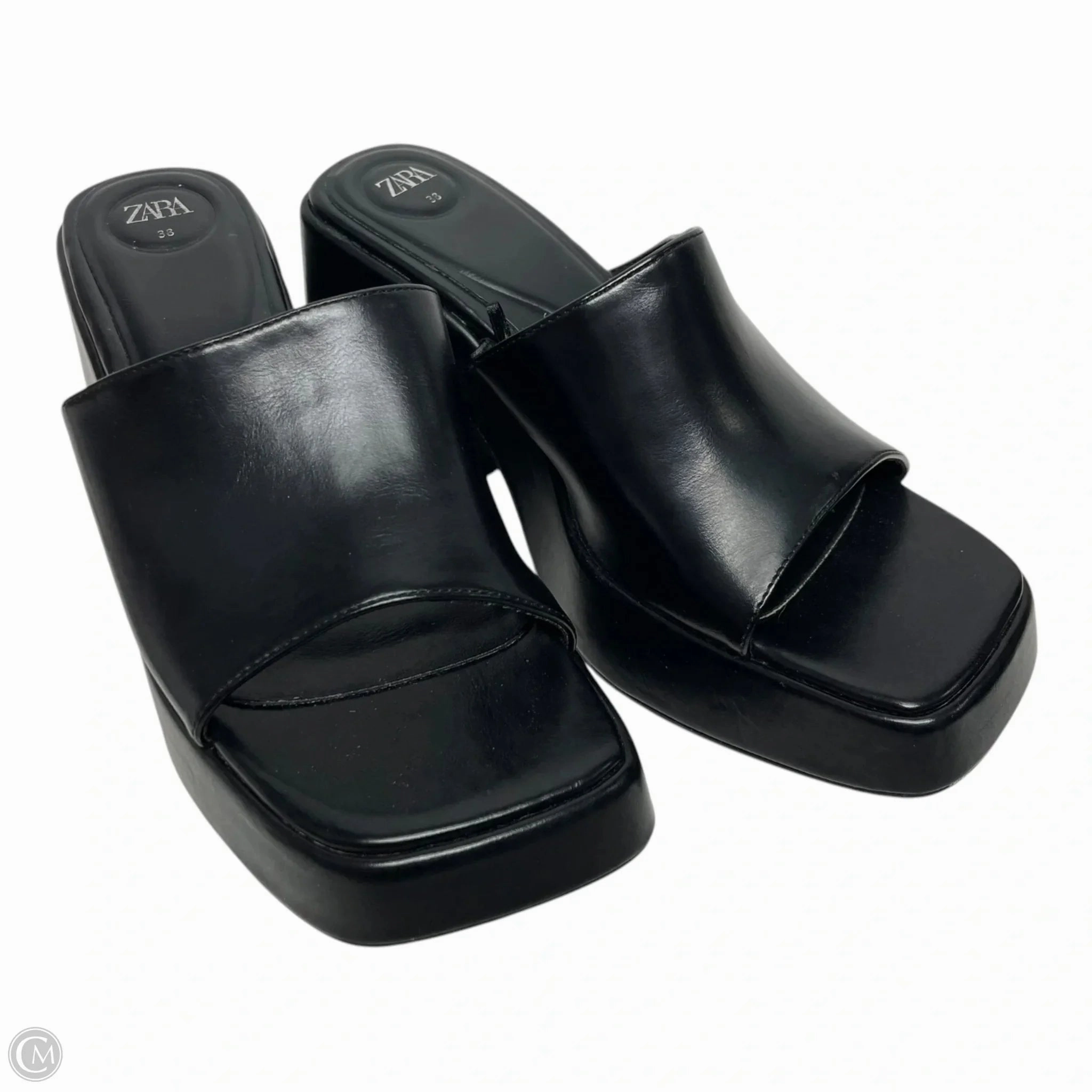 Sandals Heels Platform By Zara In Black, Size: 8
